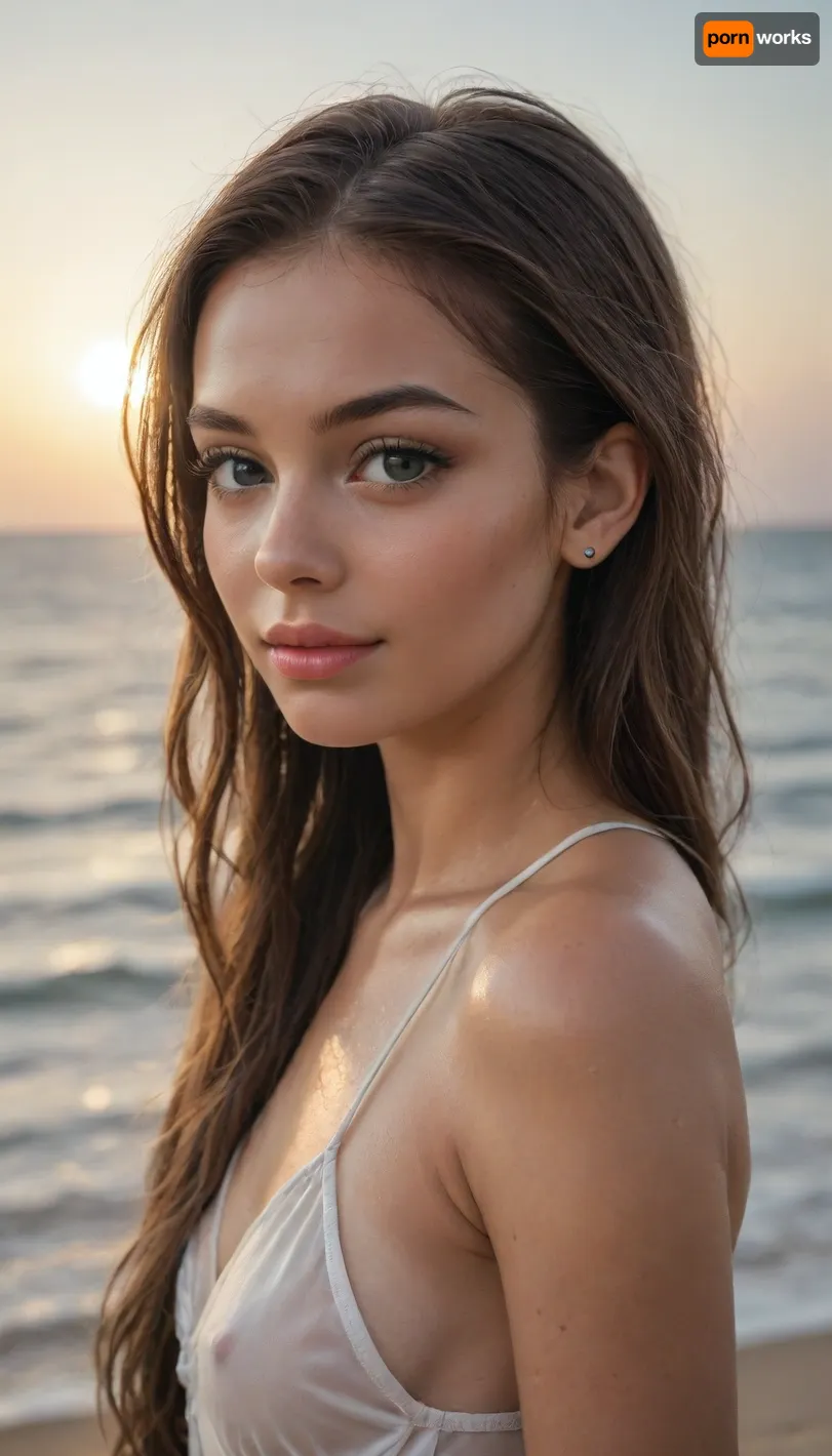 (((Very petite young girl))), smirk, side view, ((portrait lanina girl)), (((very black straight hair))), (very long hair), upper body, (big eyes), perfect tight body, shiny sweaty skin, shaved smooth pussy, standing in the Maldives, beach, ocean, bright sun rays, (makeup:1.2), ((wide hips)), ((narrow waist)), (tanned skin:1.8), ((big lips)), ((oiled skin)), (((pimples moles all over the body))), (ultra realistic:1.3), (maximum quality:1.3), (high resolution:1.3), (extreme detail:1.3), (ultra realism:1.3), (maximum detailed skin:1.3), (((long big thick black eyelashes))), (((eye contact sexy look model)))