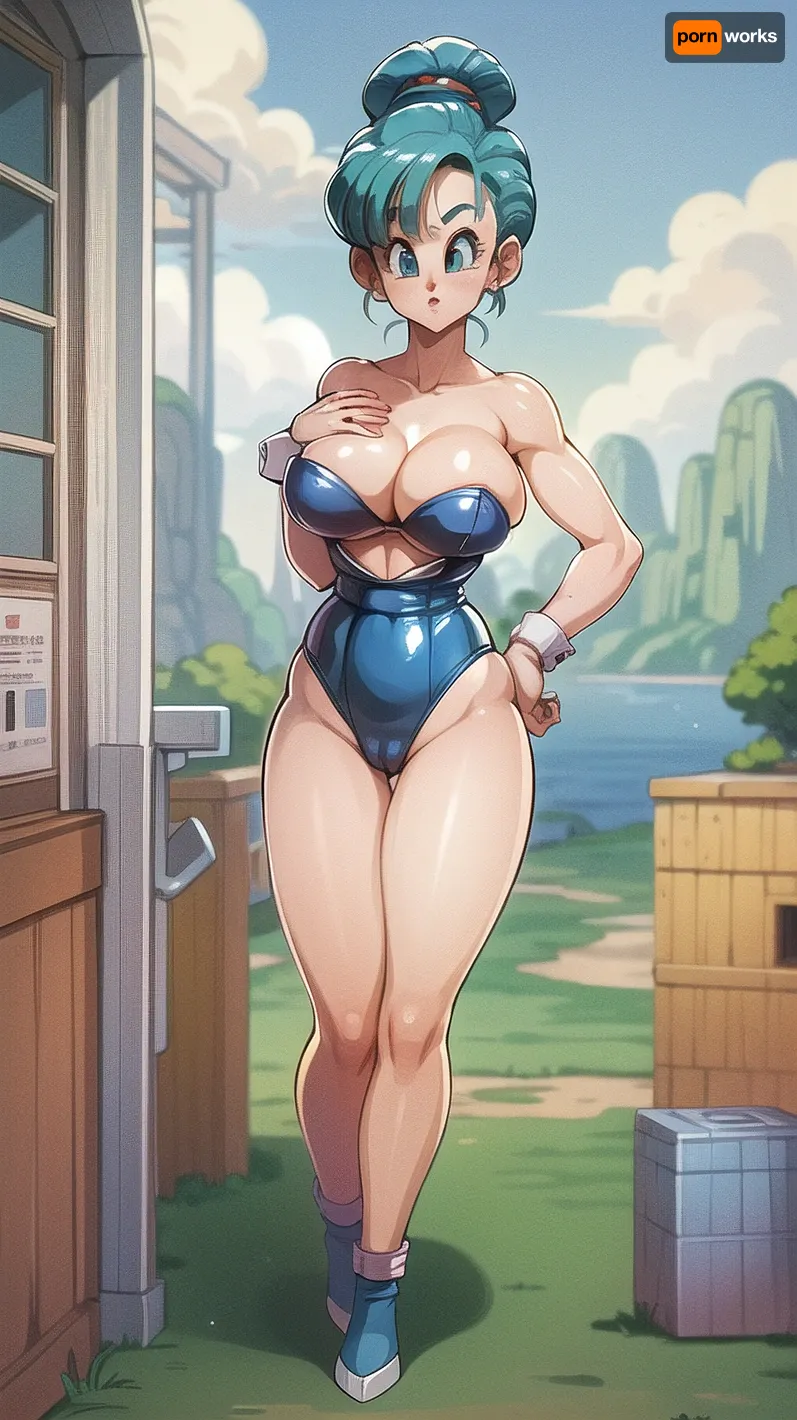flawless, clean, masterpiece, professional artwork, famous artwork, perfect face, (bulma from DBZ:1.3), with huge breasts in a playboy bunny outifit, inside the cave headquarters, cute, aqua eyes, aqua hair, eye contact, dragon, ball, blmpony, aqua, hair, huge, big, breasts, blmsdup, bulma, one, side, up, collarbone, blmlong, blunt, bangs, bent over to tie her shoe, cleavage pressed against knees, <lora:bulma_v1:.8>