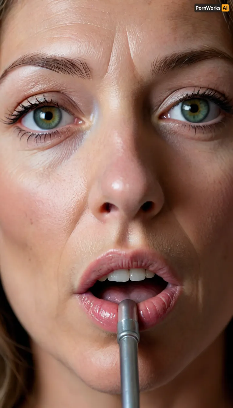 Photo of a pretty woman with beautiful eyes, ((Nikon Z8)), realistic matte skin, wrinkles, skin texture visible, (sharp focus), (high quality), (face visible), ((Detailed Face and Eyes)), ((Norwegian Scandinavian woman)), ((full-frame photo)), lustful eyes, (long brown hair with silver streaks), (highly detailed hair), (realistic), soft focus, analog look, insanely detailed, highest quality, green eyes, looking at viewer, (realistic:1.3), (shadows:.9), film camera, analog, photo, film grain, realistic face, perfect face, Photo of a 65 year old mature woman licking a penis, <lora:chest_adjust:.7>, <lora:add-detail-xl:.8>, <lora:DetailedEyes_V3:.5>