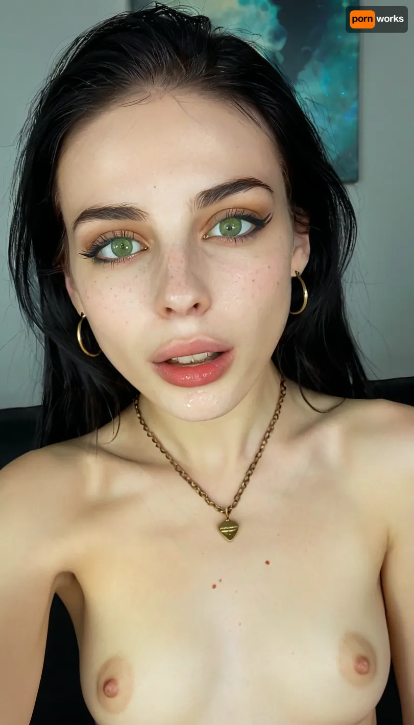 Breathtaking super young very horny 19 year old American gothic girl, medium fake breasts, athletic body, perfect skinny body, sharp nose, smooth silky long hair, rectangular face, wide mouth, full lips, dark makeup, black hair and pale skin, tattoos, expensive hairstyle, expensive earrings, beautiful necklace, thin eyes, green eyes, pale skin, freckles, big cheekbones, slim, deep dimples, nice chin, kind eyes, white teeth, detailed face, black eye arrows. Heavy bronze eyeshadow. BREAK
realistic eyes. Sultry facial expression. Eye contact, (hot), confident. Small, athletic, sweaty. Photorealistic, eyeliner, ultra-realistic, detailed, resolution, very sharp, soft light, hiking, ((naked pussy)), naked, ((bottom)), detailxl, <lora:add-detail-xl:2>, <lora:breasts_slider_v10:1.6>, <lora:Microwaist_XL_v01:1.2>, <lora:style_lora_realis:.8>, <lora:SDXL_BetterFaces-LoRA_v1:.8>