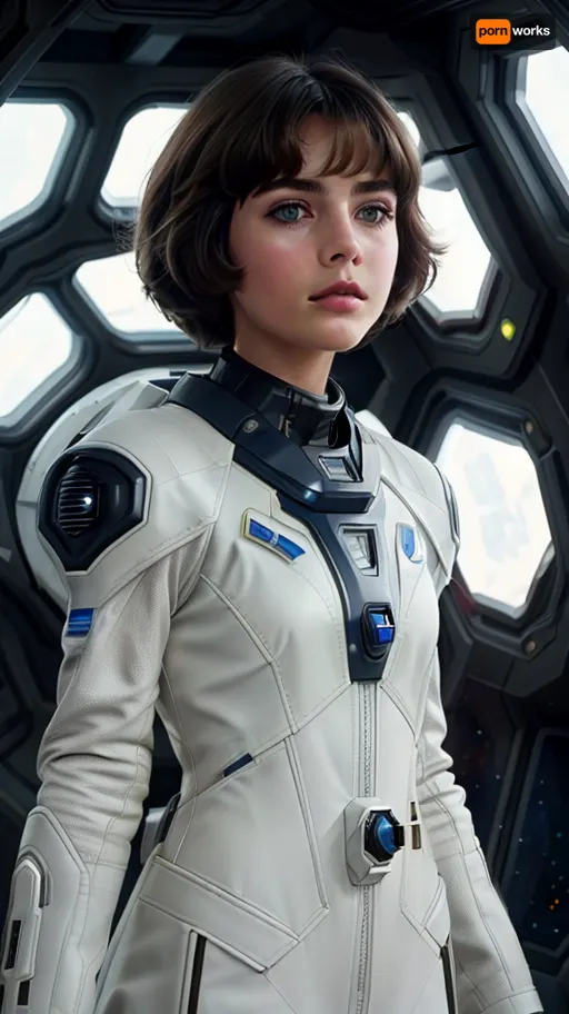 (AlSe:.8), young brunette, bobcut, on the background of a futuristic space landscape, maximum details, <lora:AlSeReal:.5>