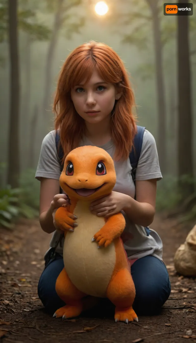 Misty with a Charmander Pokemon pet