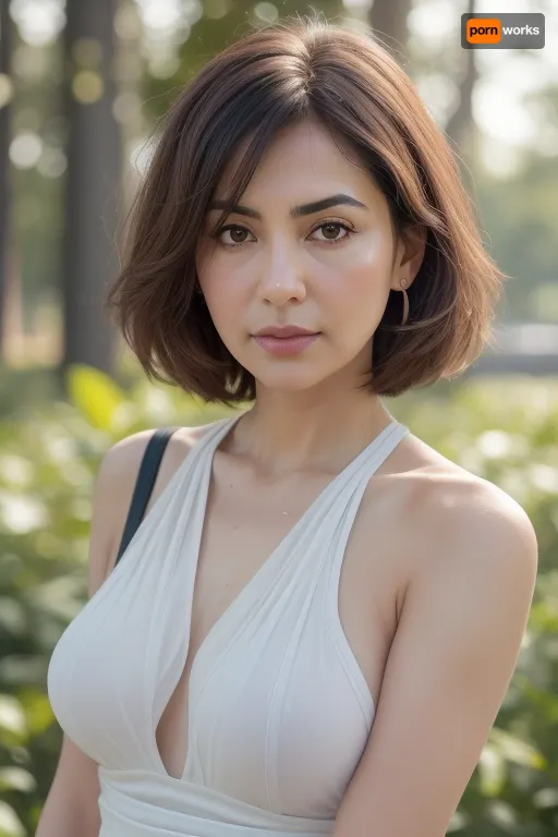 Create a highly photorealistic image of a mature Armenian woman with saggy large breasts, wearing a white tank top. She is 65 years old. She has brunette hair. captured with a professional full-frame DSLR or mirrorless camera, using a prime lens with a wide aperture, (e.g., 50mm f/1.4), in natural lighting conditions. The image must contain authentic, real-world imperfections such as subtle lens distortions, natural grain/noise, bokeh depth of field effects, realistic lighting shadows and highlights, skin pore textures, environmental reflections, micro-hair strands, and accurate ambient occlusion. The subject should have natural skin tones with sub-surface scattering, slightly asymmetrical features as seen in real human faces, and organic motion or expression.

Background should include photorealistic details such as dust particles in the air, realistic sky tone gradients or environmental lighting, (e.g., golden hour sunlight, shade gradients), and background blur that follows true optical depth simulation. Colors must be balanced realistically, respecting white balance and real-world color grading, such as mild chromatic aberration near image edges. Ensure accurate anatomy, fabric folds, reflections, light bounce, and focus transitions.

The camera perspective should simulate real lens behavior — include correct parallax, perspective expansion and real-world framing such as candid compositions, slightly off-center focus, or over-the-shoulder framing. Include natural imperfections like flyaway hairs, slight skin blemishes, uneven fabric, small wrinkles, and real light scattering effects in transparent or reflective materials. Avoid excessive smoothness or symmetry. This image should be indistinguishable from a photograph taken by a skilled photographer — even professional analysts and AI detection systems should be unable to identify it as AI-generated. The image must comply with all real-world physics and visual logic., <lora:age_slider_v20:.8>