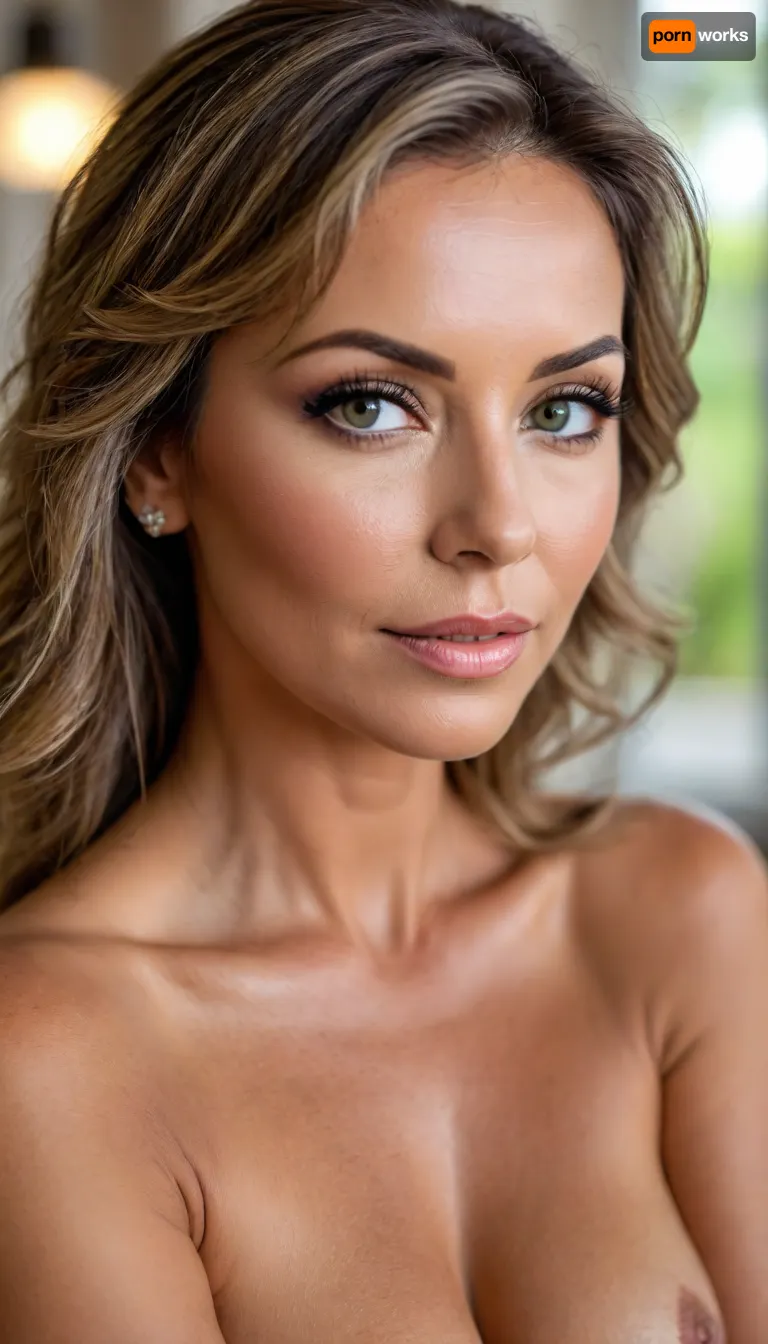 (mature:1.5), 60 years old Brazilian ava koxxx, chavette, naked, tanned skin, straight silky brunette hair with highlights parted in the middle, voluptous, (chubby mature face), glamour, cinematic, hyperrealistic, 5k, best quality, (8k, RAW Photo, Highest Quality), (Epic Realism), Hyper Realistic, (Detailed Eyes), (Superior Quality), Intricate Detail, Cinematic, plump lips, contouring makeup, smokey eyes, fake lashes, nude lipstick, Detailed, (film grain length, 135mm, f/2.8, DoF, bokeh, focus on face, ultra-detailed skin, wrinkles, perfect bright eyes, skin pores, prominent limbal ring, high-contrast eyes, finely detailed features), epiCNegative, suntanned skin, StokeRealV1, laurenceferrari, photo, in, phst, artstyle, fluxenh4nce, BadX, <lora:SDXL1.0_Essenz-series-by-AI_Characters_Style_BetterPhotography-v1.2-'Skynet':.8>, <lora:Midjourney Image Enhancer XL v1:1>, <lora:cfg_scale_boost:1>, <lora:FLUXEnh4nce:.8>, <lora:attractive_notrigger:.8>