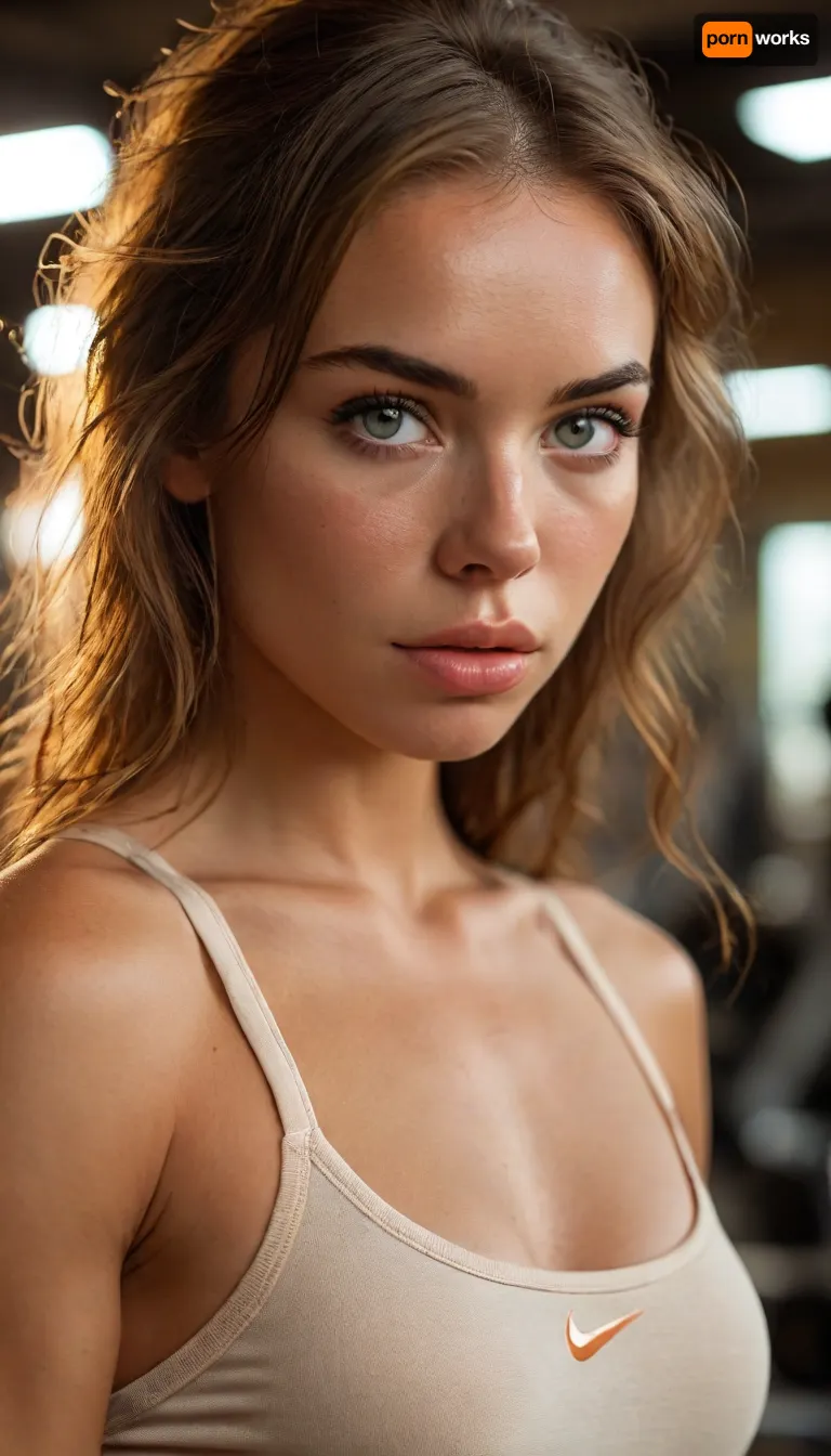 ziprealism, (inspirational athletic poster, Nike poster:1.6), (athletic woman working out in a gym, body builder, fit body, muscular shoulders, defined abs:1.4), (fierce expression, inspirational atmosphere of determination), (f/2.8, shallow depth of field, creamy bokeh, tight headshot, extreme face closeup, layered composition with subtle foreground, focus on eyes:1.4), (vibrant auburn hair, loose flowing hair:1.4), (catchlights, sharp contrasting limbal rings, large expressive eyes, stunning eyes, perfect eyes, slightly downturned eyes), (full lips, soft lips, moist lips), (natural teardrop breasts, topless, bare-breasted), (tanned oily skin, natural skin texture), <lora:MJ52:1.6>, igbaddie, <lora:igbaddie-XL:.84>