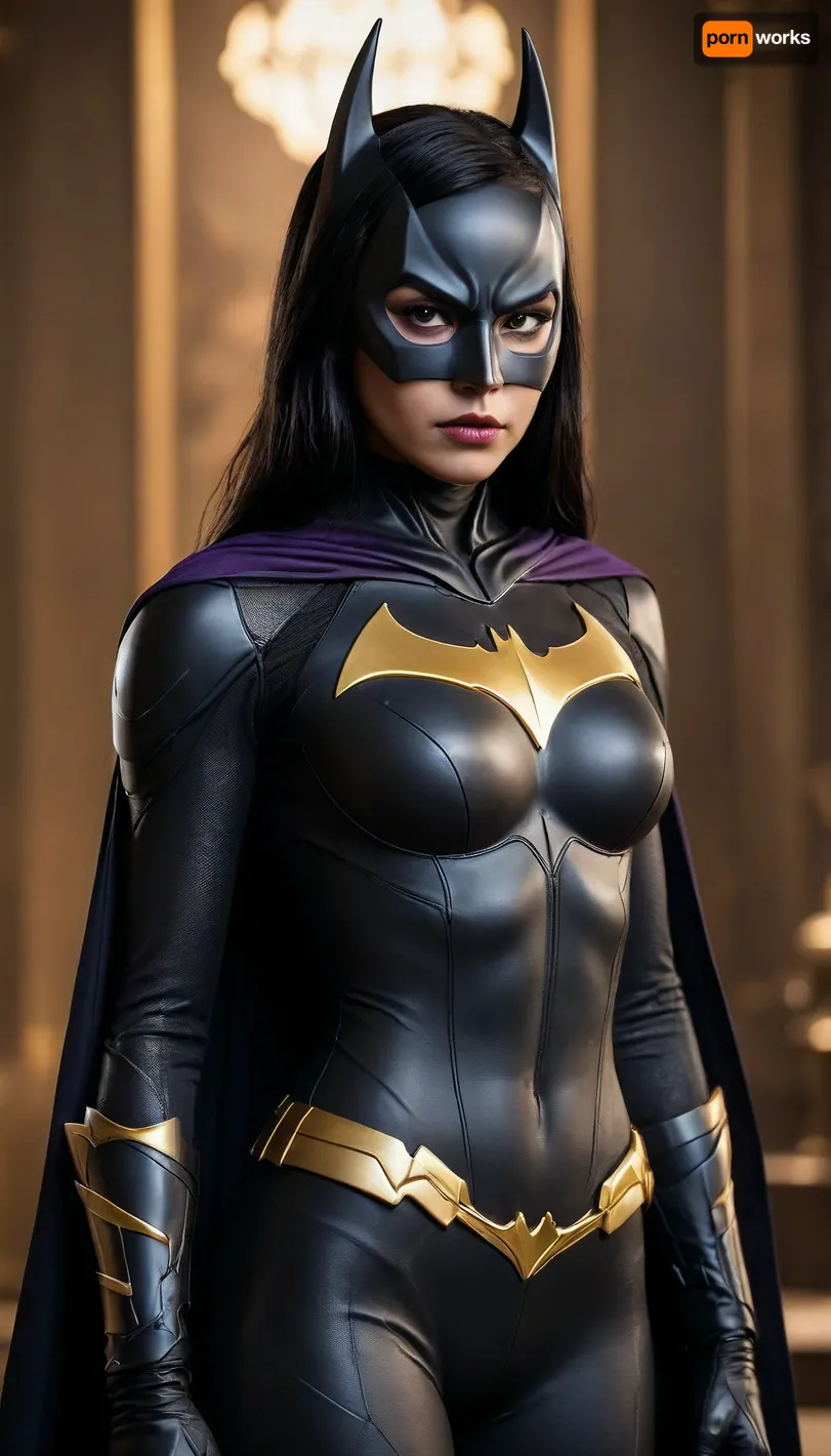 Cassandra Cain, Asian, Batgirl, full mask, full body view, long black hair.