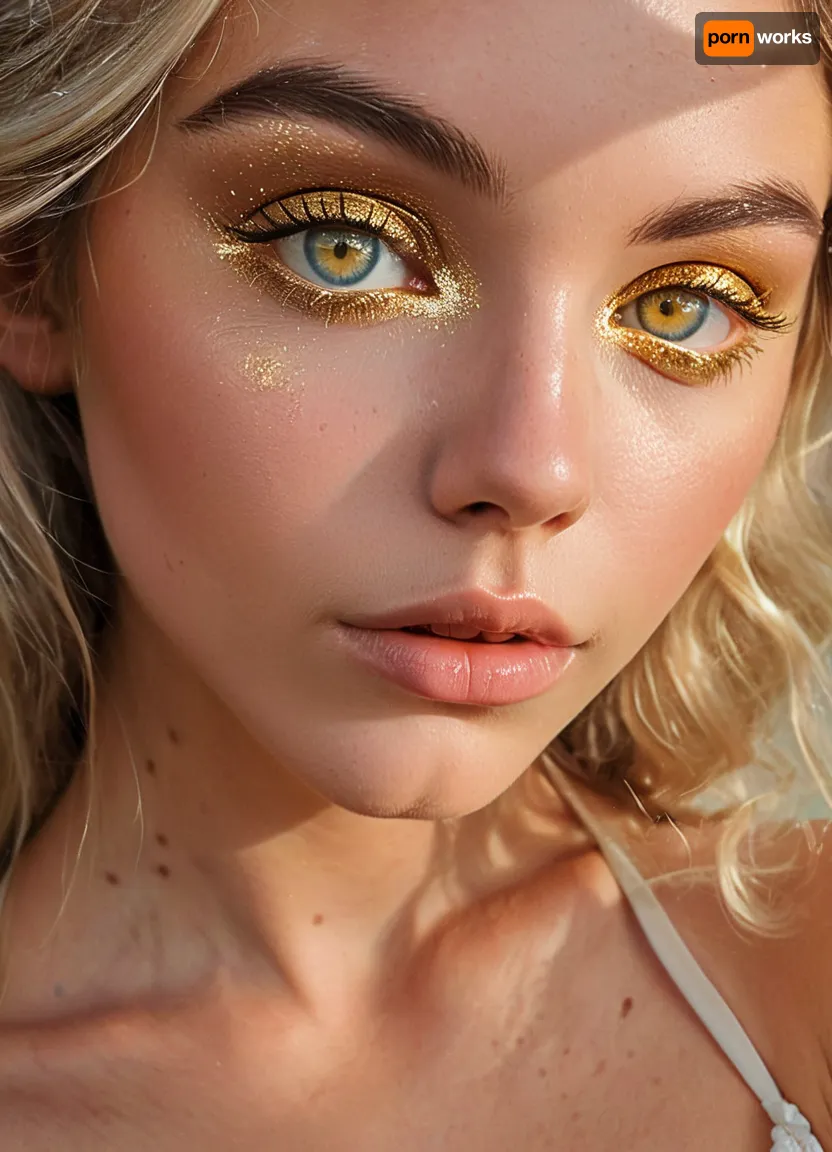 (masterpiece, best quality, ultra-detailed, photorealistic, HDR, fantasy portrait, extreme close-up), Aelith, feminine, young adult, face in soft diamond shape with symmetrical proportions, flawless deep sapphire-blue skin with subtle pearlescent glow, high sculpted cheekbones adorned with faint natural crystal-like patterns, elegant narrow nose with smooth bridge, full heart-shaped lips tinted in metallic blue gloss, (striking gold eyes with no visible pupils, glowing softly from within:1.5), long white lashes, soft arc of delicate silver brows, gentle serene smile, forehead and cheeks shimmer with iridescent highlight, elongated pointed ears, flowing silver-white hair with opal reflections, visible shoulders and upper chest in translucent silvery garment, background softly blurred with cosmic nebula colors and faint starlight, correct anatomy, luminous color and detail, five distinct non-fused fingers on each hand if visible, <lora:MJ52:1>, <lora:SDXLHighDetail_v6-000005:.8>, <lora:Microwaist_XL_v01:.8>