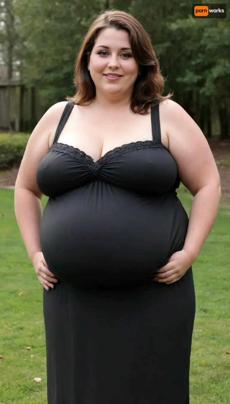 Sunny summer day, bright sunny day, (obese:1.3), The fat ssbbw mature milf 60 is walking on the lawn, green lawn, stark naked body, chubby milf, braless, hard nipples, black transparent sleeveless black maxidress, medium very saggy tits, plump waist, plump pubis, light brunette hair with highlights, bobcut hair, big eyes, happy smile, nip slip, (high quality:2)