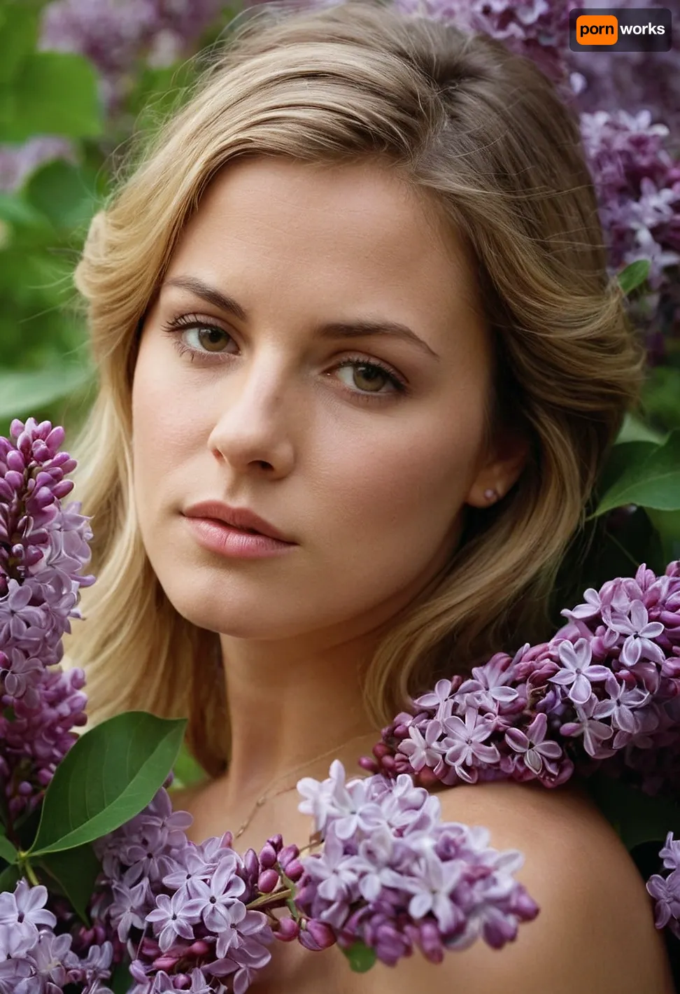 Jennifer Juniper, lilacs in her hair and on her pussy.
Is she dreaming? Yes, I think so
Is she pretty? Yes, ever so