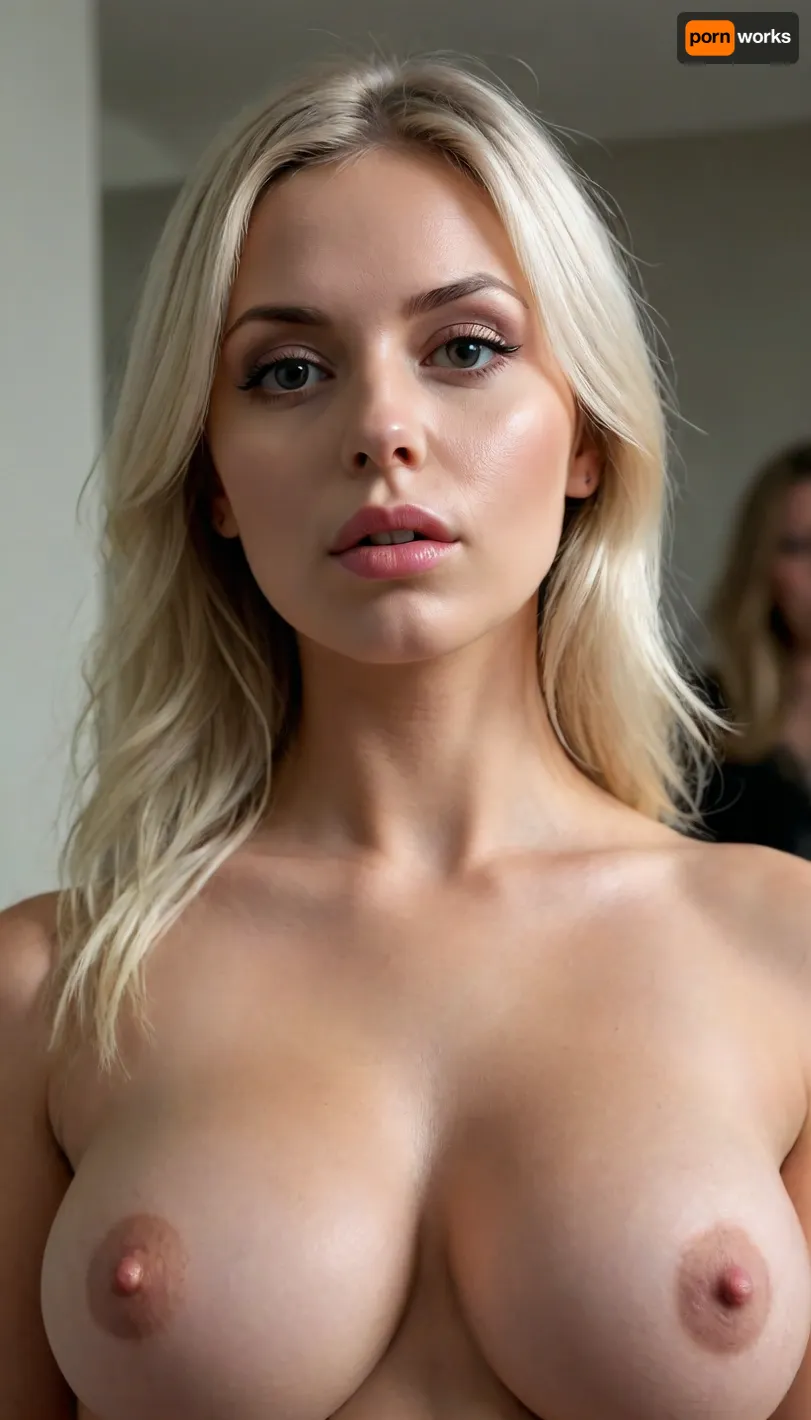 wild sexy silver blonde girl, large silicone tits, ultimate nude, wild sexy face, perfect body, plump lips, supermodel top 1, narrow cute face, symmetric face, Sweden hot girl, 32 y.o., thin face, slim nose and tip of the nose, the look of an experienced naughty whore, best pornstar of world, natural photo, (even more dark shadow:.4), she wild wants hardcore gangbang sex