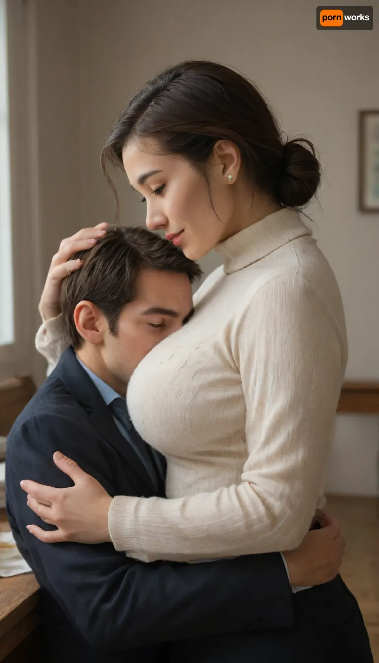 At dinner. man's face between soft tits.
BREAK 1woman, asian, japanese, Hitomi, mature, 40 years old, standing, long straight black hair, big breasts, soft tits, wearing a light turtleneck sweater, gentle smile, looking down, hand placed softly on guy's head, headpat, comforting and affectionate pose, soft shading, warm atmosphere. BREAK 1guy, sitting, young, 25 years old, short brown hair, wearing a dark suit, face hidden against woman's tits, head pressed between her boobs, hugging her ass, relaxed posture, close-up composition At dinner. man's face between soft tits.
BREAK 1woman, asian, japanese, Hitomi, mature, 40 years old, standing, long straight black hair, big breasts, soft tits, wearing a light turtleneck sweater, gentle smile, looking down, hand placed softly on guy's head, headpat, comforting and affectionate pose, soft shading, warm atmosphere. BREAK 1guy, sitting, young, 25 years old, short brown hair, wearing a dark suit, face hidden against woman's tits, head pressed between her boobs, hugging her ass, relaxed posture, close-up composition