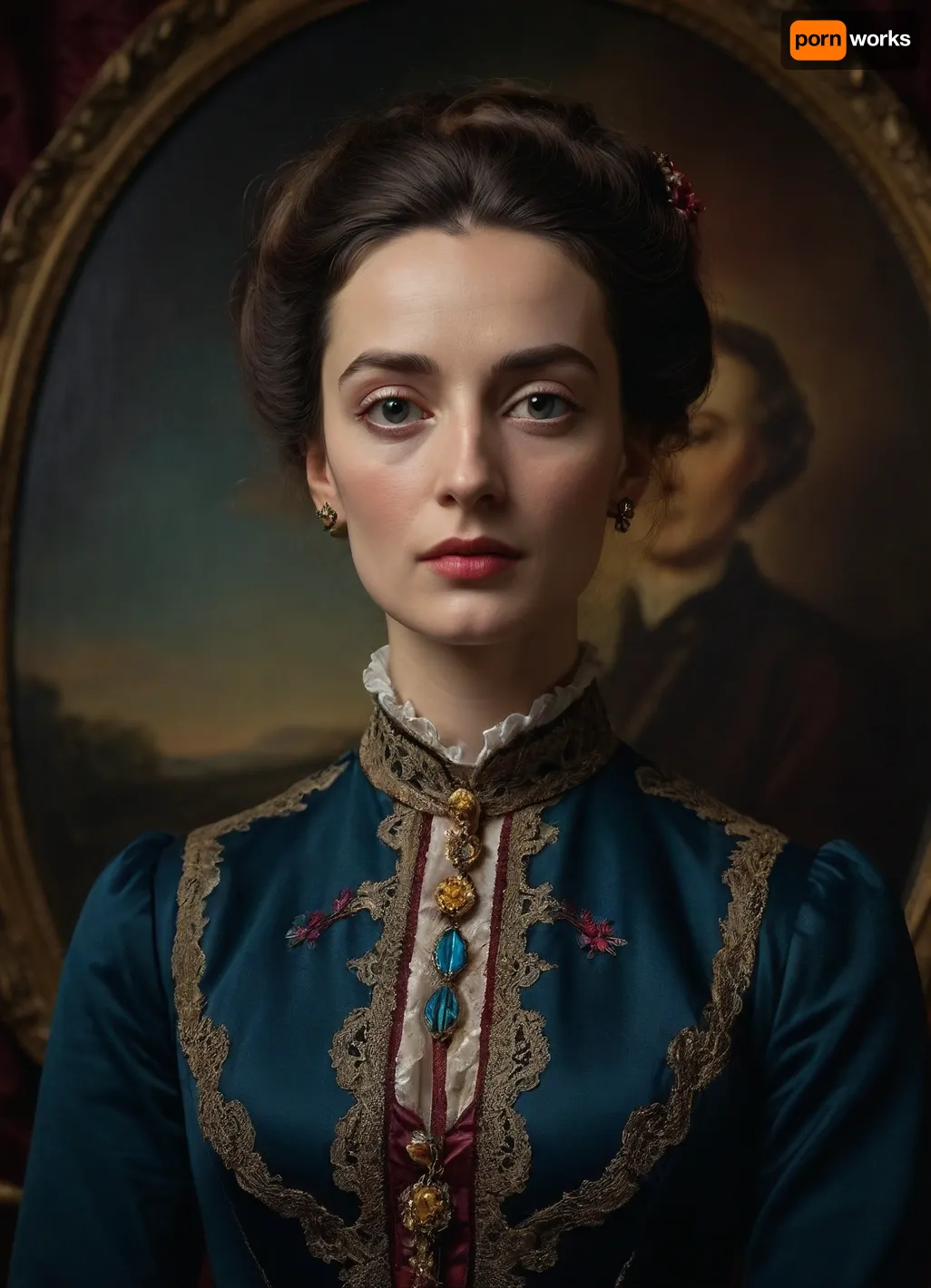 portrait of an English lady of 19th century, Dali style