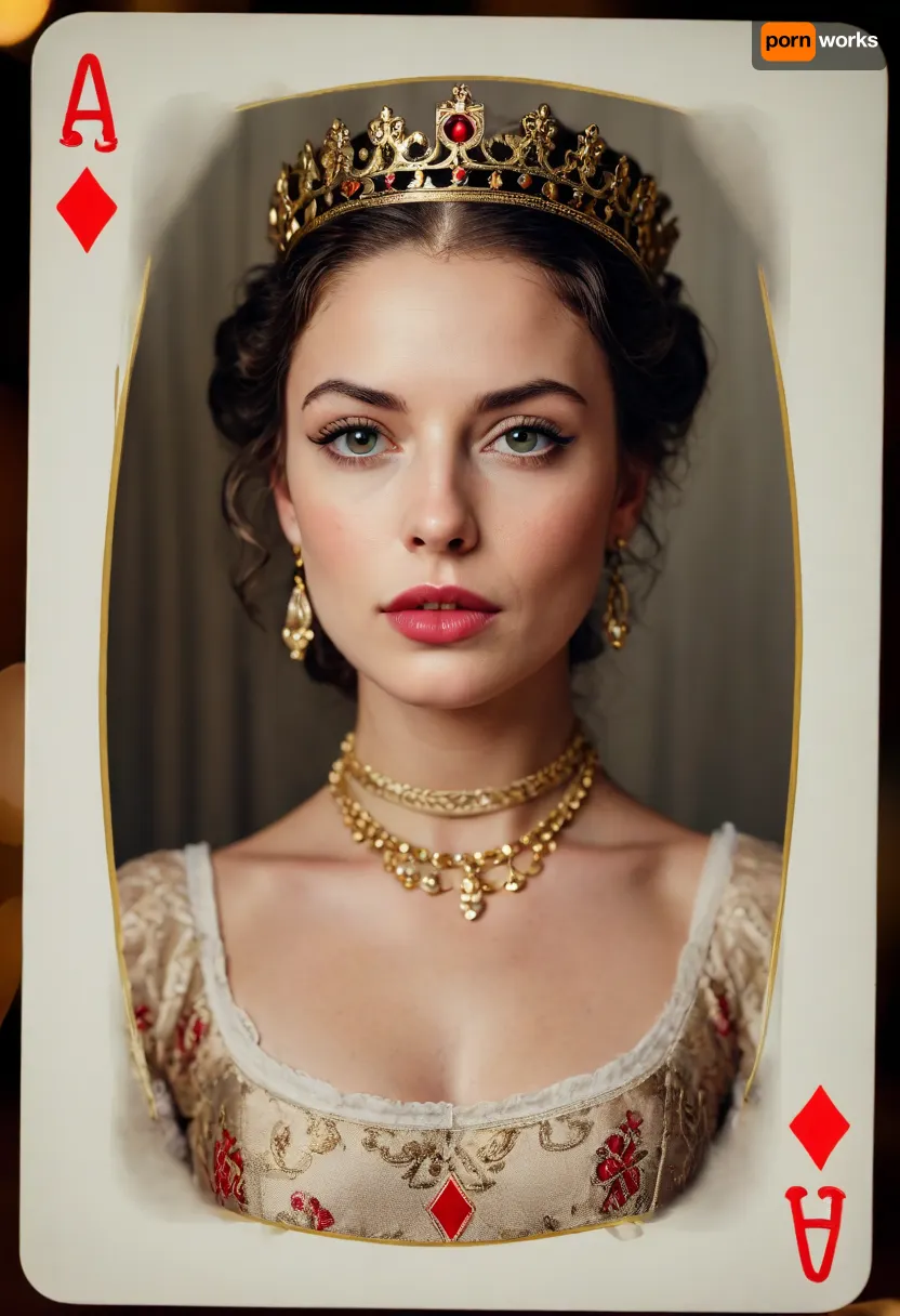 Playing cards queen, raw, lighting, overexposed, harsh, flash, <lora:Rawfully Stylish v0.2_epoch_20:.8>, <lora:MJ52:.8>