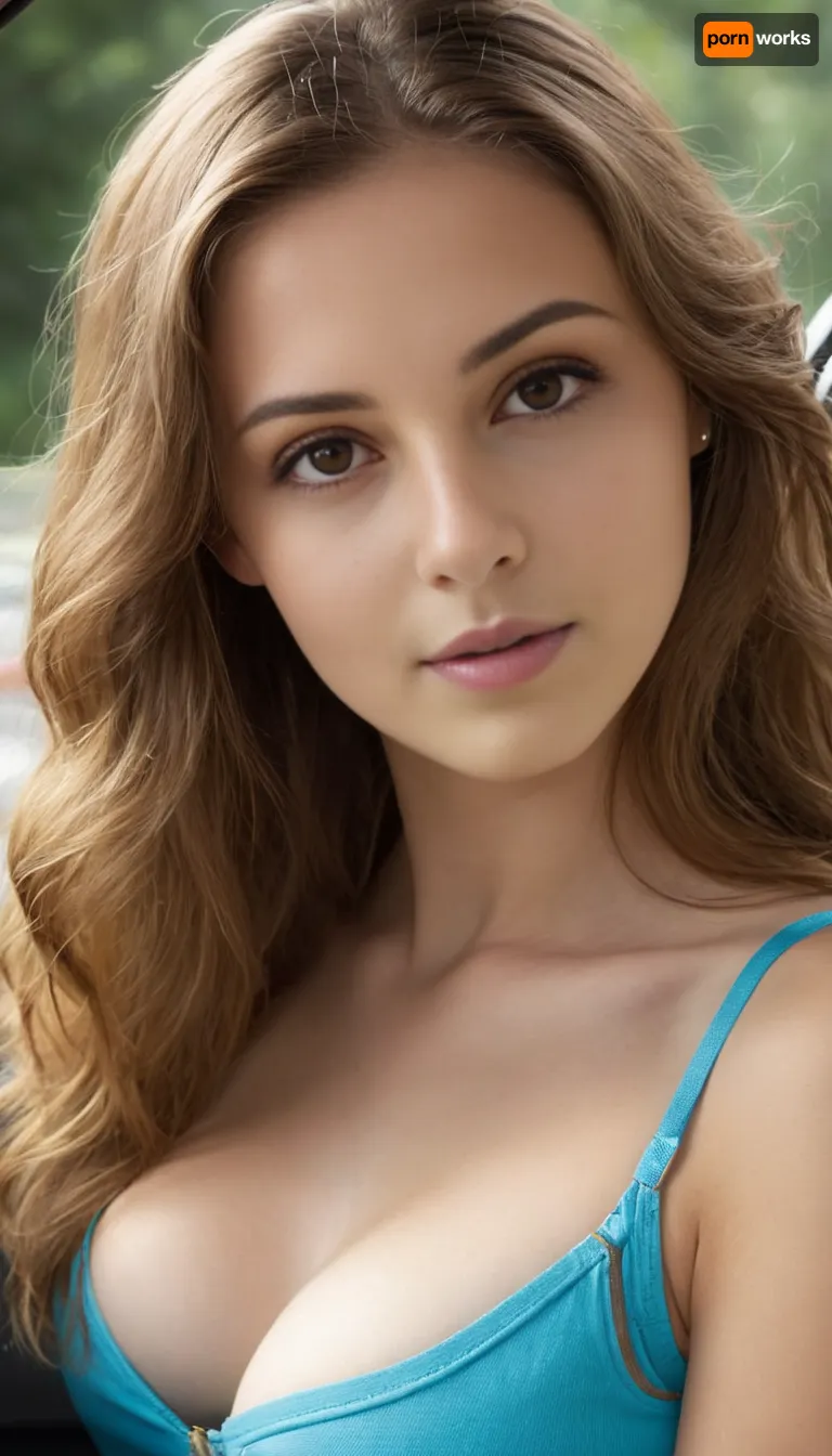 score_9, score_8_up, score_7_up, score_6_up, ((average girl next door:1.5)), (natural beauty:1.33), beautiful 20 year old woman, athletic model, young adult, gorgeous young looking woman, beautiful, cute, sweet, endearing, charming, model, goddess, realistic detailed eyes, realistic detailed face, realistic detailed skin, stunning brown eyes, fresh face, shy, gentle smile, vivid colors, gentle seduction, pale, perfect breasts, narrow waist, ((extremely long light brown hair)), wearing natural makeup, sitting in car, flashing breasts, shirt pull, ((breasts exposed)), 3d view, masterpiece, high detail, ultimate realism, photorealistic