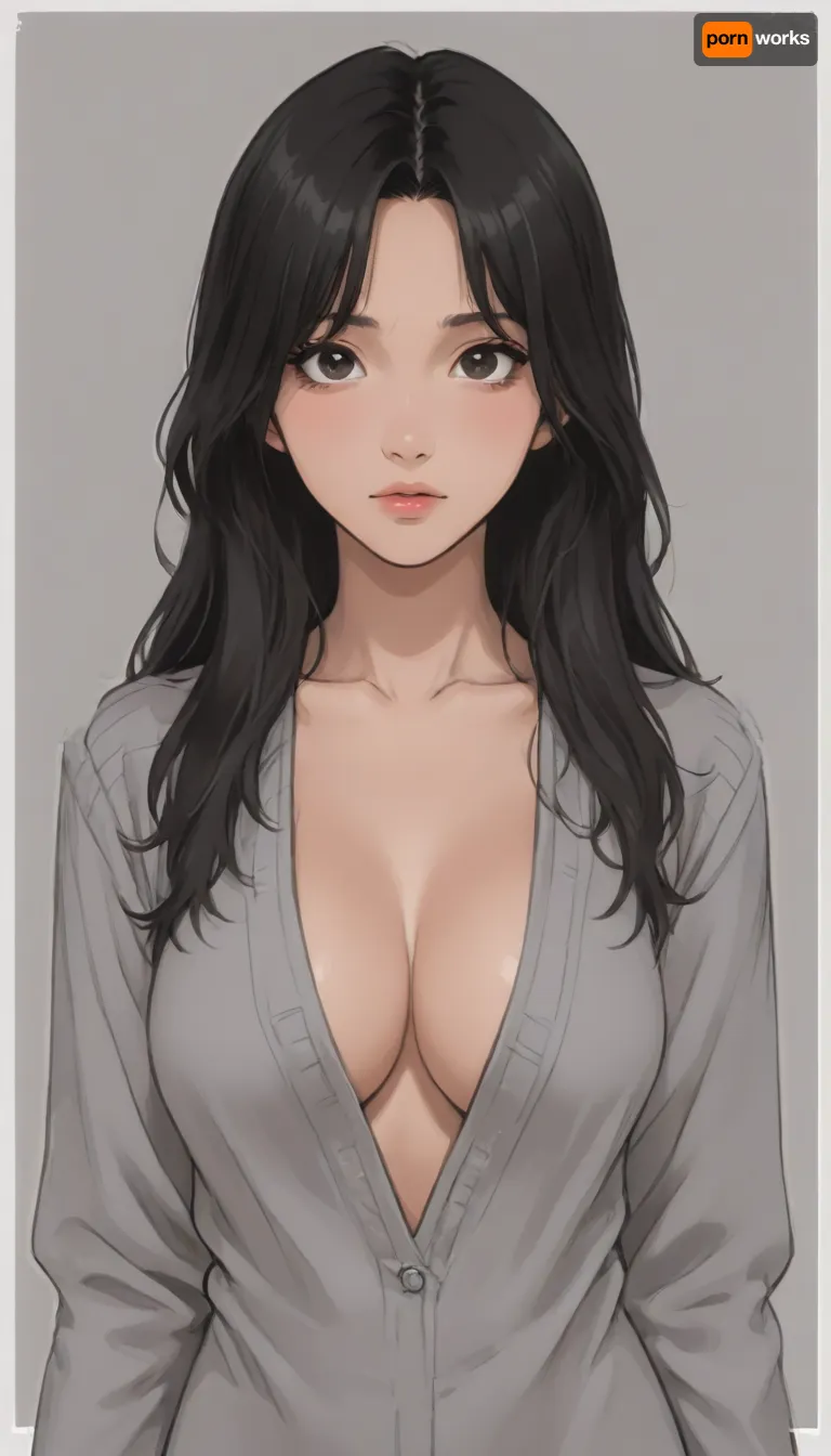 ((Thick outline:1.4), ((Cartoon Style:1.5)), ((Hentai)), lineart, line, art), (rich color palette:1), Asian milf, Tanned, strong build, (gray knitted long sleeve, no cleavage:1.5), ((giant tits)), (long hair), (bedroom background:1), lineart, line, art, flat, colors, color, <lora:cartoon_stickers_xl_v1:.7>, <lora:outline_xl_kohaku_delta_spv5x:2>, <lora:NEOTOKIOXL_0.2_RC:.8>, <lora:EnvyStylizedXL01:2>, <lora:lineartSDXL:2>