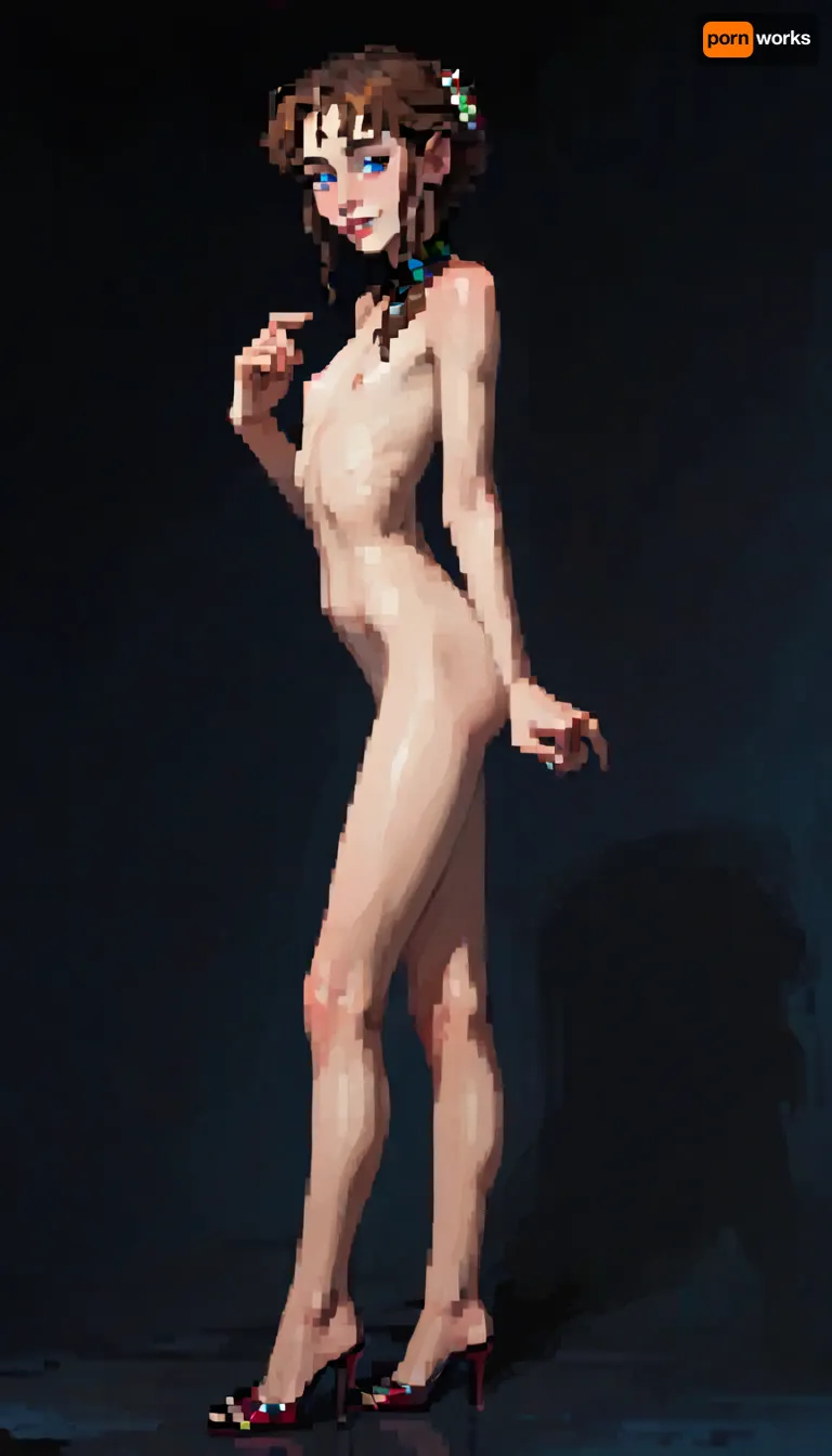 russian mature women, girl next door, detailed eyes, thin eyebrows, perfect makeup, soft facial features, narrow face, long natural brown hair, (6ft tall girl), ((fit skinny body)), thin, (too skinny:1.2), hourglass figure, anorexic, (narrow waist), (flat stomach), very white and pale skin, realistic body proportions, perfect anatomy, good hands with perfect fingers, long skinny legs, wide pelvis, thigh gap, (tiny breasts), (flat chested), erected nipples, random pose, ultra realisitic, (masterpiece:1.4), <lora:ahxl_v1:1.2>, <lora:finenude_v0_2a:.8>, <lora:kittyklaw_sdxl:1>, glasses, fully nude, Side view, viewing angle from deep down, full body view, (in school at stage in award ceremony), ((formally dressed man hands over a certificate to woman)), shows woman's naked buttocks, shaved lap, (formally dressed people in background), attractive woman, shy smile, brutal hot slut, street fetish diva, elite escort whore, expensive elite prostitute, (incase style), pixelart, incase, style, pixel, art, <lora:ratatatat74-000050:1.3>, <lora:outline_xl_kohaku_delta_spv5x:1.8>, <lora:NEOTOKIOXL_0.2_RC:.4>, <lora:287175_training_data:.6>, <lora:pixel_stormXL:.3>