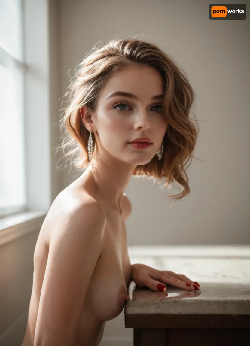 ultra photorealistic close-up of a slim female foot with smooth natural skin texture, long slender tapered toes, proportionally smaller big toe, second and third toes elongated and elegant, toenails medium length painted with glossy deep red polish, subtle natural shadows, high-definition detail, studio beauty photography style, soft diffused lighting