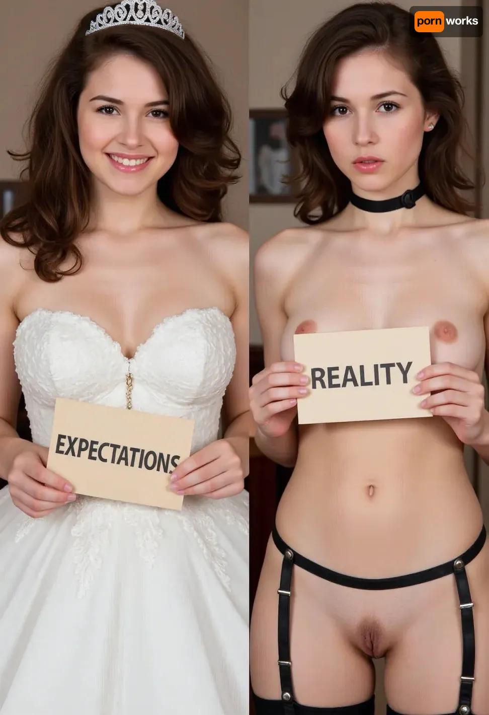 Von Hochzeitsträumen zur Realität: eine Geschichte der Transformation in zwei Rahmen