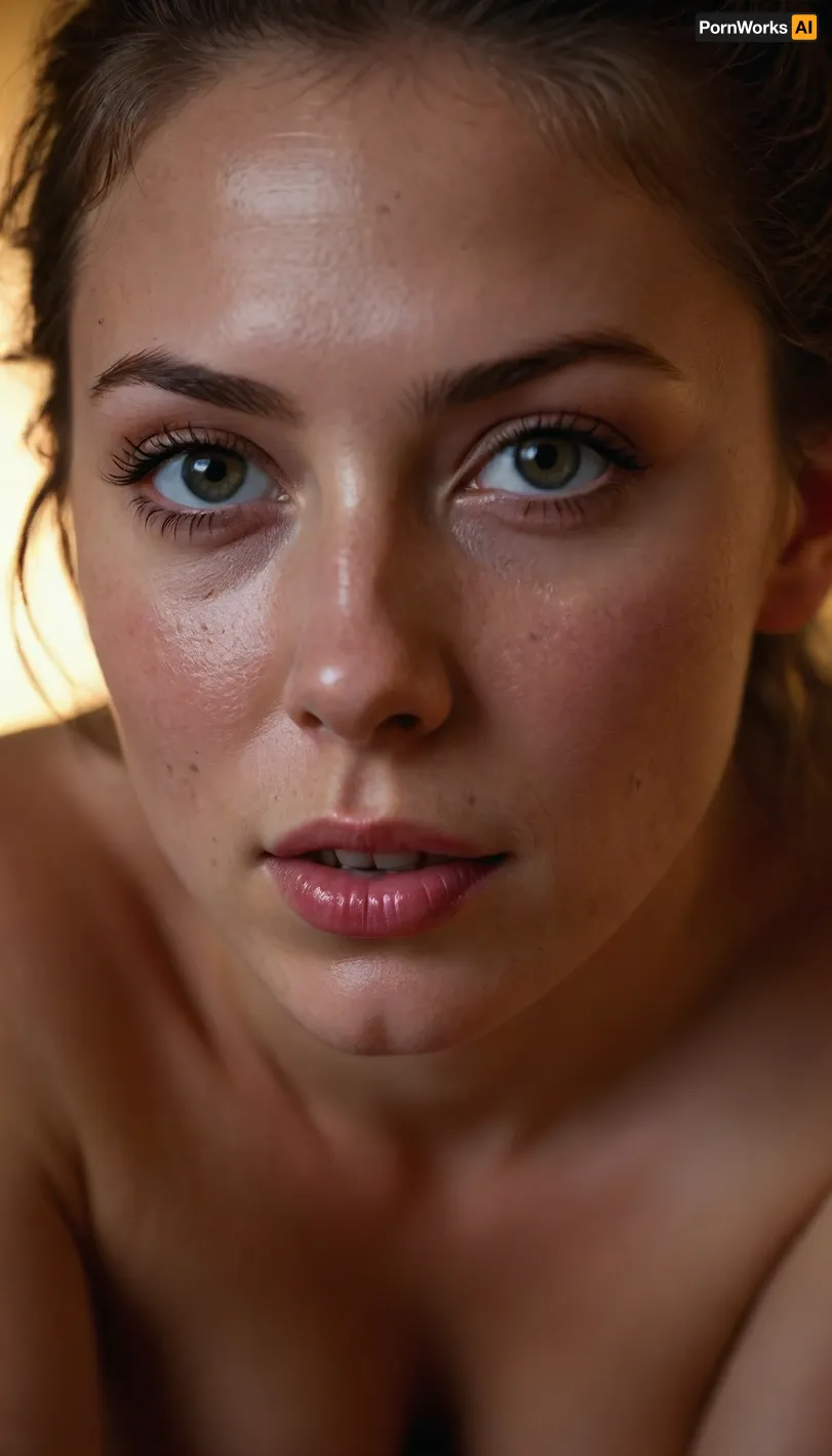 masterpiece, best quality, highly detailed, score_9, score_8_up, score_7_up, score_6_up, source_cartoon, (incase style:.6), BREAK, 1girl, close-up, bedroom, dim lighting, girl pinching nipples, large natural breasts, slightly exposed, wet skin, flushed cheeks, messy hair, sensual expression, biting lip, detailed textures, raw emotion, explicit focus, no eye contact, erotic tension, intimate atmosphere. BREAK, dynamic light, warm_light, vibrant colors warm_colors, soft focus, high contrast, textured surfaces, depth of field, golden hour lighting, dramatic shadows, rich details, nature-inspired color palette, playful composition., dynamic angle, background, ((submissive)), ((lovely)), (((in very sexual erotic pose))), wild short sport ponytail, full body, ((very much want have sex)), ((high detailed pores on skin)), well-build body, medium tits, small lips, lots of freckles face and skin, blush on the checks and nose, (raised nasal tip, upturned button nose, upturned nose, delicate nose, nose), hypnotized loving grey eyes, brown wild wet hair with sidelocks, very sexy smile