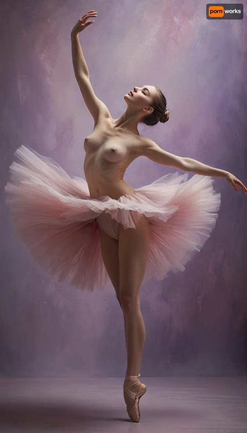 Ethereal dance: a nude ballerina leaps in the twilight - a captivating ai-generated masterpiece