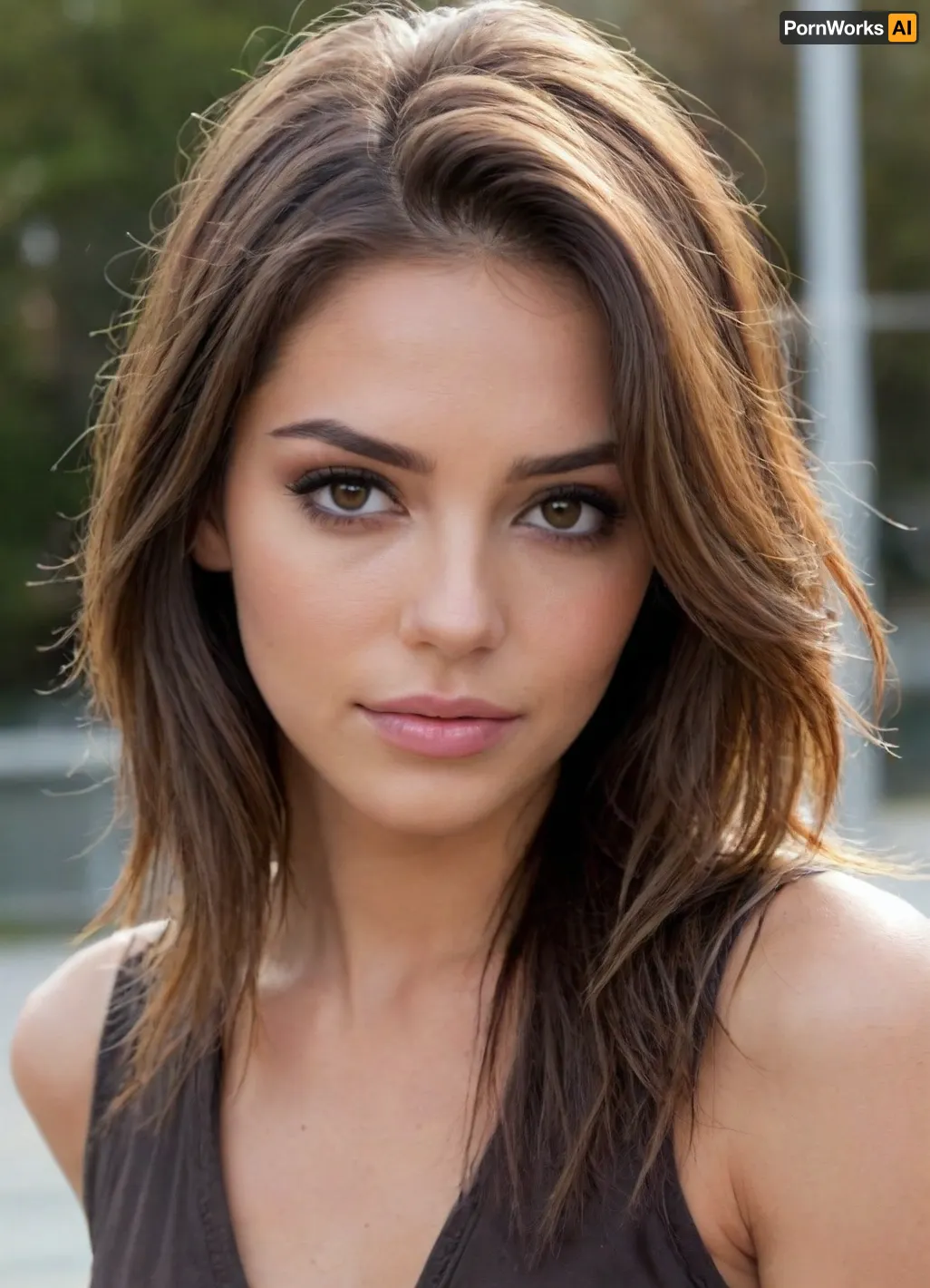 (loving girlfriend, Latina, Mexican, deep bronze skin tone, makeup model, hair model, stunning actress:1.8), (intimate snapshot, snapshot aesthetic:1.5), (focus on eyes, soft smoky eyes, full brows, mauve-pink lips, natural elegance, subtle sophistication:1.4), (sultry eyes, long eyelashes, adorable, bashful pose, bright flirty gaze, soft loving smile, shy smile, delicate features, pixie features:1.4), (deep brunette hair with honey-brown roots, wet-look hair styling, textured layers, slightly messy aesthetic, golden highlights, asymmetric hair, swept back hair style, hair product, slicked hair, gelled hair, wet hair:1.8), (seductive, sultry, sexual tension, sexual anticipation, sexual attraction:1.4), (natural lighting, naturally lit, ambient lighting:1), (soft shadows on her face:.9), taken with a smartphone camera, snapshot style, point-and-shoot, shallow depth of field, (natural phone bokeh, lens flare:1.1), slightly off-center composition, natural framing, soft focus on background, ziprealism, igbaddie, <lora:igbaddie-XL:.4>