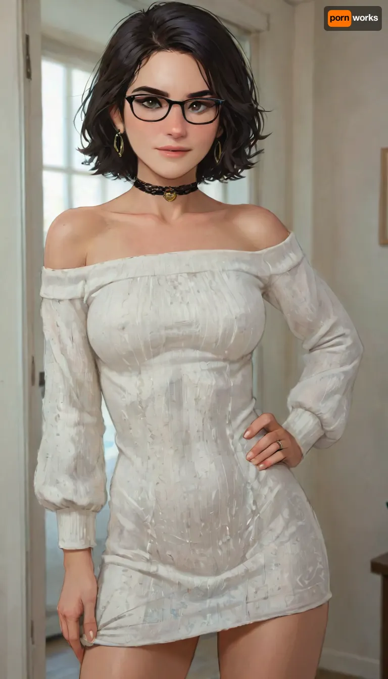 Andava, Andavaverse, DYLAN KARURA ROTH Traveling With her Family and Arriving At The Hotel.

DYLAN KARURA ROTH, East-Asian, Korean, Wife, confident and mature middle-aged woman, Height 5'7, a stylized character featuring sharp mature facial features Fine lines and wrinkles Especially around the eyes and mouth smile lines and forehead, two-tone black hair with silver highlights sleek bob-cut hairstyle, and expressive bright-grey eyes, framed by thin-rimmed designer female glasses. She's wearing a Off Shoulder Ribbed Collar Puff Sleeves Ribbed Waist Sweater Mini Dress, athletic young body, flat stomach, toned abs, accessorized with gold earrings and a jewelled choker and wedding ring. Her pose is poised and seductive relaxed, knowing smile and half-lidded eyes, blending professionalism with subtle sensuality. The character exudes authority and charm, with a slender yet athletic hourglass figure emphasizing elegance and confidence.Shes hard working mom of two 'Alexis and Pelo'.

perfect anatomy, best quality, 8k, insane details, intricate details, hyperdetailed, hyper quality, ultra detailed, professional, HDR, ray tracing reflection, cinematic lighting, highlydetailedbody, realisticface, highlydetailedhair, perfectfingers, insanelydetailed, 8K.highdetailedskin, highresolution, (j_cartoon:1.5), Drawing, grannie, uberfit, muscular, athletic, <lora:Older_woman-000008:2>, <lora:detailed_notrigger:2>, <lora:samdoesarts1.1-000030:.4>, <lora:J_cartoon:.3>, <lora:Animated_Concept:.4>