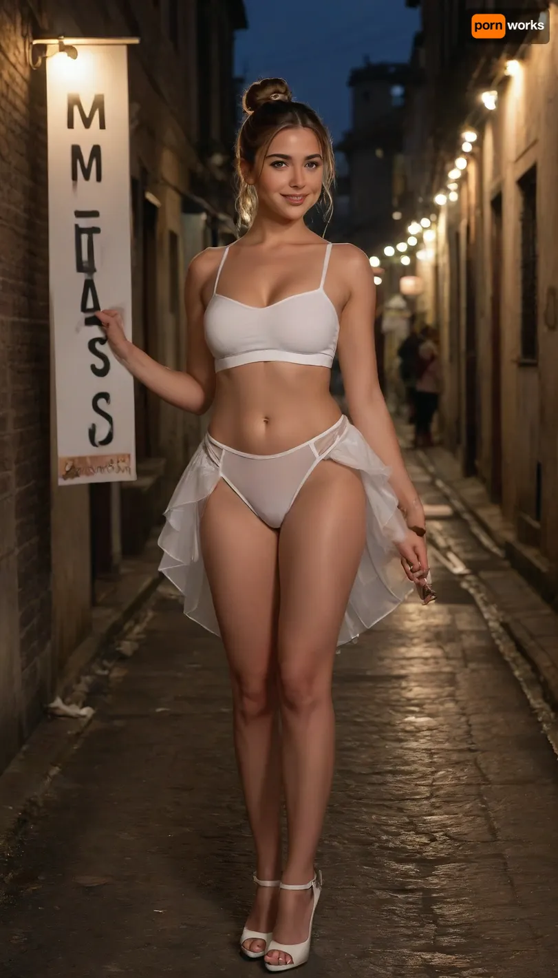 picture of a 2girl, young Latin, ((very short torso)), slim, woman, with blonde hair, french braid., ((Big ass)), (((wide hips))), she wearing a, (((transparent white pantyhouse))), (((crop top))), (((wet panties))), v-lines, visible tong, (((high heels))), standing in alley, night, ((holding a cartel sign written in spanish that says)), (((("amo las orgias con mama y papa")))), (photography, masterpiece), L1ly, Th3, Cut13, 4rt1st, 1girl, young, dress, hair, bun, smile, fairy, <lora:hd_4k_ntc:1.6>, <lora:Platform_mules-000009:2>, <lora:Lily_The_Cutie_Artist:1.7>, <lora:Madison_Beer_2024_SDXL_JugX_trigger_m4d1s0n-000066:1.8>, <lora:299579_training_data:.8>