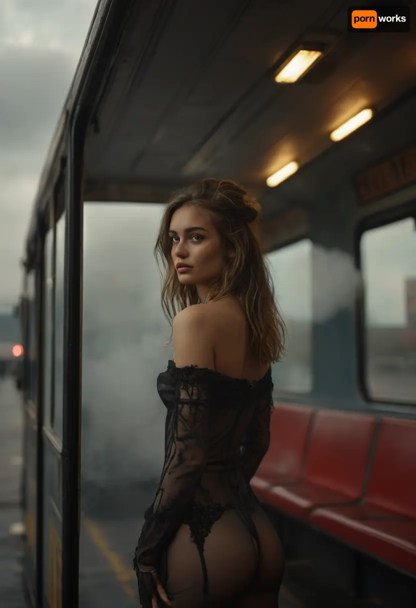 a stunning woman, 22 years old is waiting for a bus, (dressed sexy:1.6), various perspectives, intricate detail, highly detailed, breathtaking, panoramic, cinematic, (3D, Framed, Woman), Macabre, FRESHIDEAS, Real, Photography, 2#, cloudy, smoke, atmospheric, clouds, fog, <lora:MJ52:1.1>, <lora:FRESHIDEAS Real Photography 2#:.6>, <lora:Cloudy_Style:.5>, <lora:Hegre-Nude_woman-000001:.8>