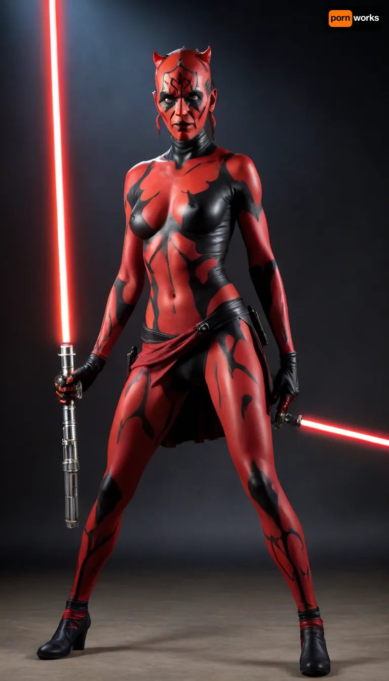 ((artsail, fantasy art, full-length image, UHD 8K, naked pussy, extreme realism, maximum detail, female Jedi, ((naked boobs, bare chest)), head covered with a hood, eyes glowing dazzlingly, face in half-shadow, thin young pale, strong-willed, militant, rebellious, invincible enemies defeated at her feet, Double Sided Long Light Laser Gun Pole, ((((((lightsabre like Darth Maul's from Star Wars))), Star Wars style double ended light pole laser combat staff, Star Wars style light pole fencing, fighting pole, star wars style, fighting pole self defense weapon, light pole))), defensive stance the enemy attacks from the viewer's side, the viewer's side is the enemy, in her hands is a combat laser light pole, she skillfully swings it in a shaulin stance, holds a large long double-sided light, like in star wars, detailed, detailed battlefield in the background, large expanses behind the battle headquarters, in the background, silhouettes of defeated enemies lie on the ground, enemies slain in battle and defeated lie on the ground, lighting effects, dynamic scene, action, fighting stance, looking away not directed at the viewer, the clothes flutter from the swings, she is a warrior in the shadows, a ghostly silhouette ready for a challenge, darkness and dull colors, flashes, rays, fires, explosions, dynamic pose, after the battle, after the victory over the enemies of the empire, in the sky the star fleet space ships, hkstyle))