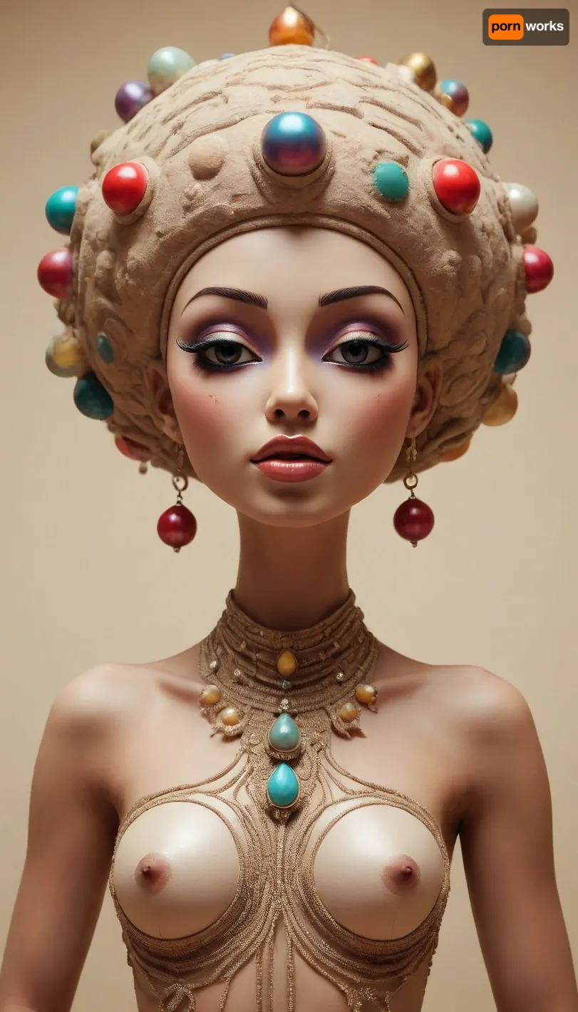 art of deception, boom, bumba, feminine, faceless gods, high dynamic, beige background, /©KlTTY-ART/