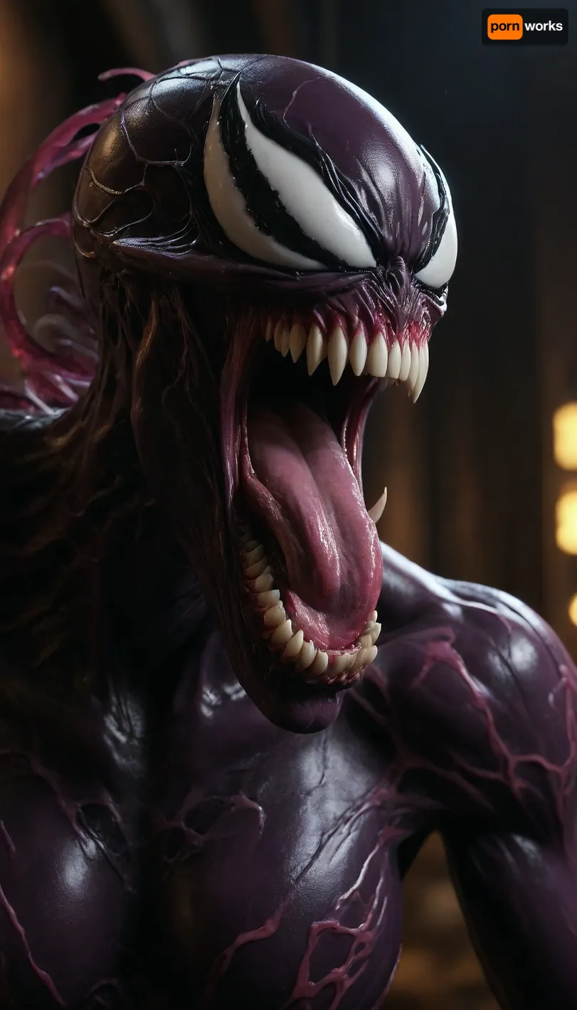 Hyperrealistic art, venom is a purple character with a large mouth, venom symbiote, 8 k cg render, venom, carnage, symbiote, 8k render, hyperreal highly detailed 8 k, 8 k high detail concept art, huge big breasts, hyper real render, 3 d render character art 8 k, 8k octane render, 8 k octane render, high detail 8 k render . Extremely high-resolution details, photographic, realism pushed to extreme, fine texture, incredibly lifelike, <lora:She-Venom-FFusion.LORA:1>