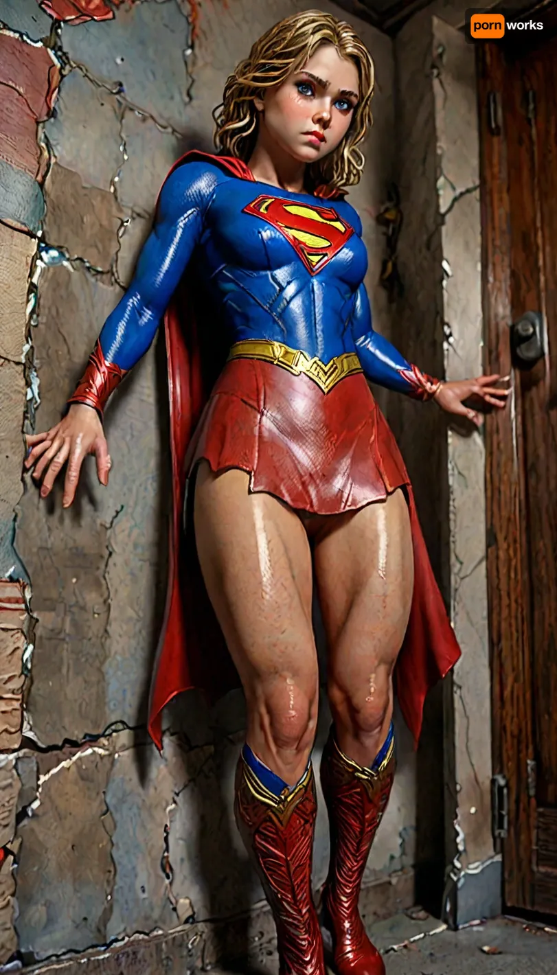 supergirl, stuck through wall, stuck through, legs stuck through wall, hands stuck through wall, stuck through cracked concrete wall, waist stuck in wall, ripped costume, exposed pussy, free use, through wall, reverse glory hole, gorgeous delicious juicy pussy lips, thicc calves, thicc thigh, hyperreal, hdr, ultra detailed asshole and pussy, slight vaginal gape presenting her ass, sweaty oiled skin, feet planted on the floor, legs shaking, supergirl boots, fit muscular body, street, concrete wall, lifted skirt, muscular legs, <lora:add-detail-xl:.8>, <lora:detailed_notrigger:2>, <lora:LCMTurboMix_Euler_A_fix:.8>, <lora:677862_training_data:.8>