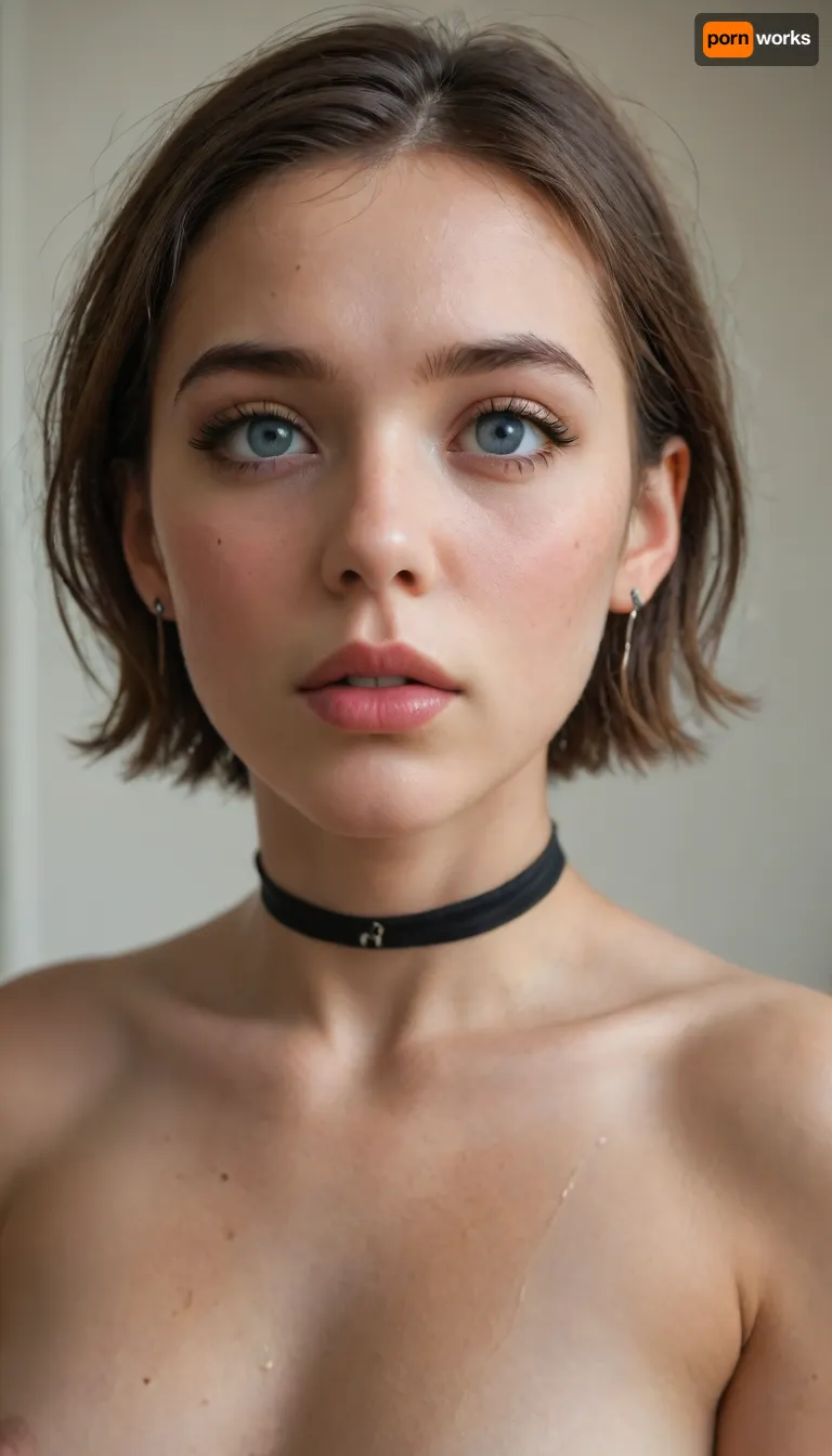 barely legal girl deepthroating a very long hard cock, short dark hair, extremely petite, e, tiny breasts, beautiful face, standing facing viewer, make-up running, ruined, scared expression, breasts, perfect skin, sweaty skin, dirty skin, pale skin, big eyes, skinny, choker, dramatic lighting, dramatic shadows, Fujifilm camera, (((man forcing long hard cock deep down her throat and pulling it back out))), extreme deepthroat, (hard cock:1.5), man holding her head, intense head movement, aggressive, (bright white bathroom), side view, pov_deepthrt, deepthroating, a, man's, penis, blsdp, <lora:concept_pov_dt_xl2-000020:.8>