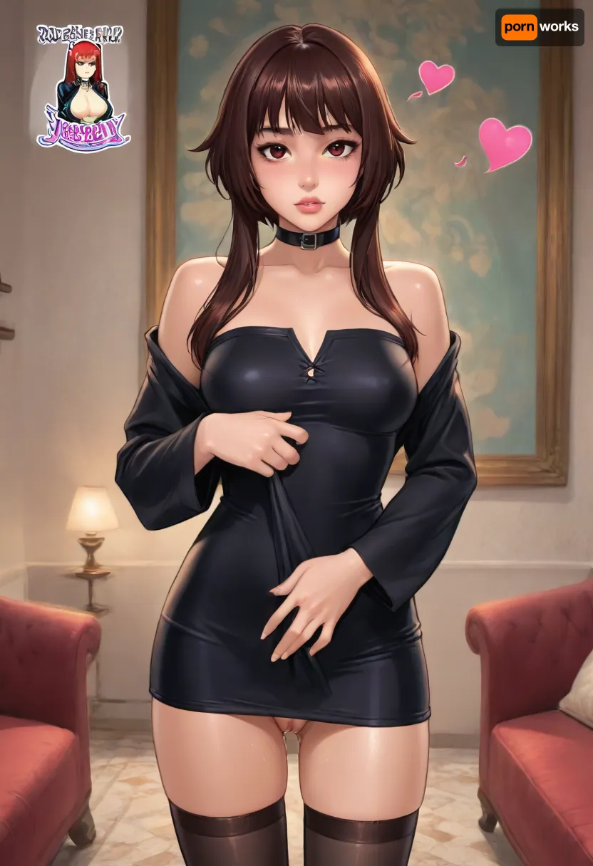 (REIQ style:1.1), Melkor Mancin style, null art, intricately detailed, ultra quality, ultra detail.
BREAK, (Megumin:1), (looking at viewer:1.5), .
BREAK, (large voluptuous breasts:1.3), thick thighs, (tidy godpussy:1.4), (hypnotizing eyes:.8), (raised eyebrows:1.4), (adorably flustered and worried:1.8), (heart love:1.5), (moaning:1.2), (blushing:1.2), (expression as if she has never felt more pleasure before:2), (wet:1.8), choker, (black jacket:1.3), (tight black dress to just above godpussy:1.5), black thigh highs and leather boots.
BREAK, (flashing pussy:1.2), living room.
BREAK, closeup.
BREAK, igbaddie, <lora:cartoon_stickers_xl_v1:1.3>, <lora:ratatatat74-000050:2>, <lora:igbaddie-XL:2>