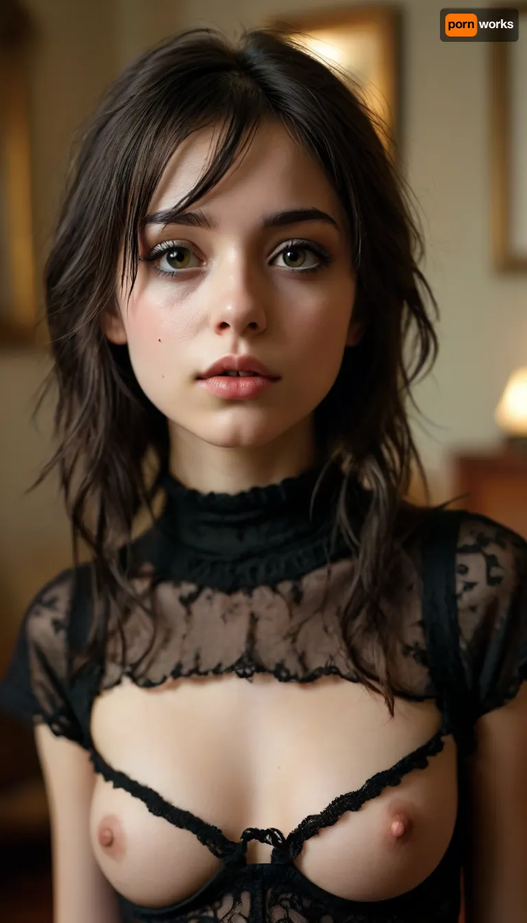 petite student, Sex, Erotica, ripped revealing clothes, goth, Small tits, full body view, Tinymodel, young, pretty young, 18 years old, perfect face, dark brown eyes, cute, closeup, petite body, smokey eyes, full body photo, beautiful face, fluxenh4nce, massive cum on face and clothes, <lora:MJ52:1.2>, <lora:FLUXEnh4nce:1.5>