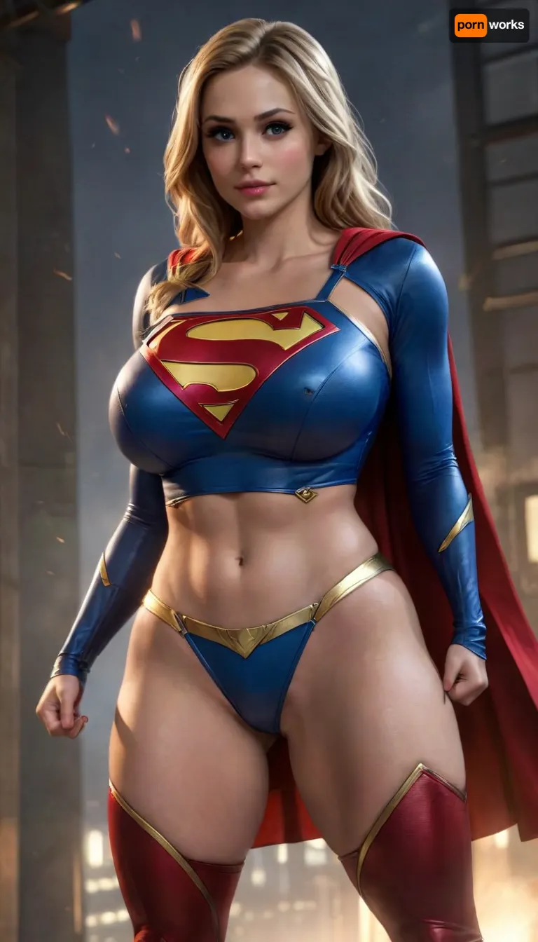 (realistic:1.7), (Supergirl:1.5), (full body view:1.5), (bright eyes), (realistic expression), highly detailed hdr photo, (Wearing a Skimpy Supergirl costume:1.5), Overflowing deep cleavage, (voluptuous hourglass figure, muscular athletic build), (super massive breasts:1.5), (muscular arm, muscular thighs:1.2), Brave and confident, gigantic breasts, <lora:SDXL_MassiveCowsLoRA_v1:.5>, <lora:add-detail-xl:.5>, <lora:style_lora_realis:.5>, <lora:milkers_v2:.5>
