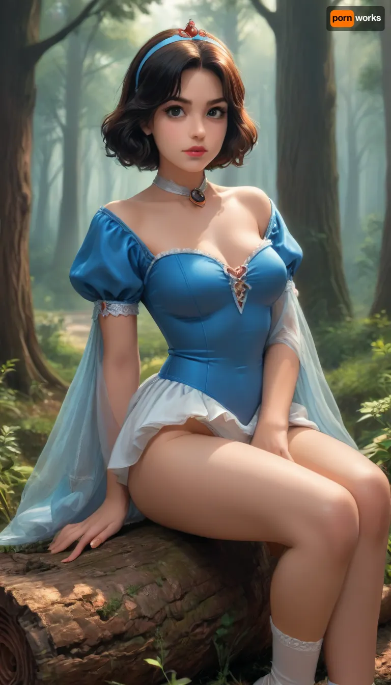 (reiq style), forest at nighttime, 30 year old Snow White, ((Disney costume)), dynamic sexy pose, sitting on a log in the forest, sexy symbolic, psychedelic color scheme, extremely detailed, excellent composition, best shadow, best illumination, finely detail, cinematic angle, ajaws, Style, (discoelysiumstyle_v1:1), scenery, panties, masterpiece, best, quality, (photorealistic:1.4), 1girl, nty, Melkor Mancin artstyle, score_9, score_8_up, score_7_up, ratatatat74, cute, doodle, <lora:xl_more_art-full_v1:.5>, <lora:ratatatat74-000050:.8>, <lora:cutedoodle_XL-000012:.8>