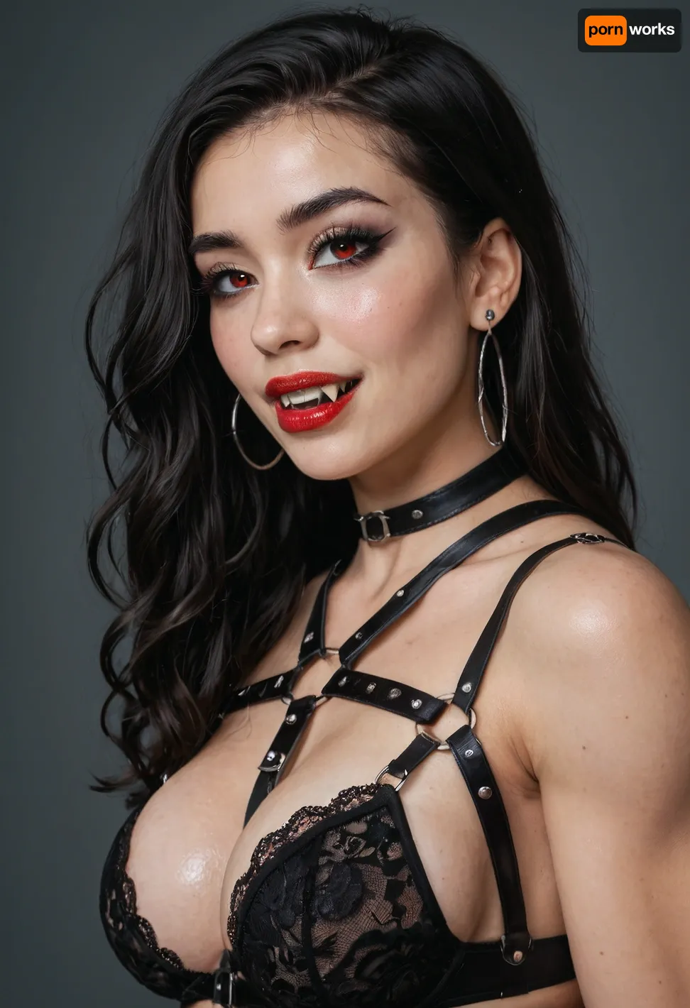 asian futanari with big dick and big balls, thicker dick, 30 cm long dick, goth, messed bangs hairstyle, garter belt and ripped off stockings, tight clothes, hourglass body, horny vampire, sensual face, attractive body, pleasure room, natural skin, beautiful face, ultra high details, hdr, veins on big dick, natural titts, highly detailed dick, barefoot, standing, side view, perfect teeths, toned body, vivid colors, Stable-Yogis-Makeup-Enhancer-XL, detailxl, detailed eyes, movie, still, film, cinematic, shot, lighting, macro, 35mm, g, close, up, Perfect, Fangs, fangs, sharp, vampire teeth, fang, harness, garter, straps, cupless, bra, <lora:DetailedEyes_V3:2>, <lora:AdvancedEnhancerXLv2:2>, <lora:Unfazed vampire - XL SDXL V1.0:2>, <lora:Harness_Straps_sdxl:1.1>