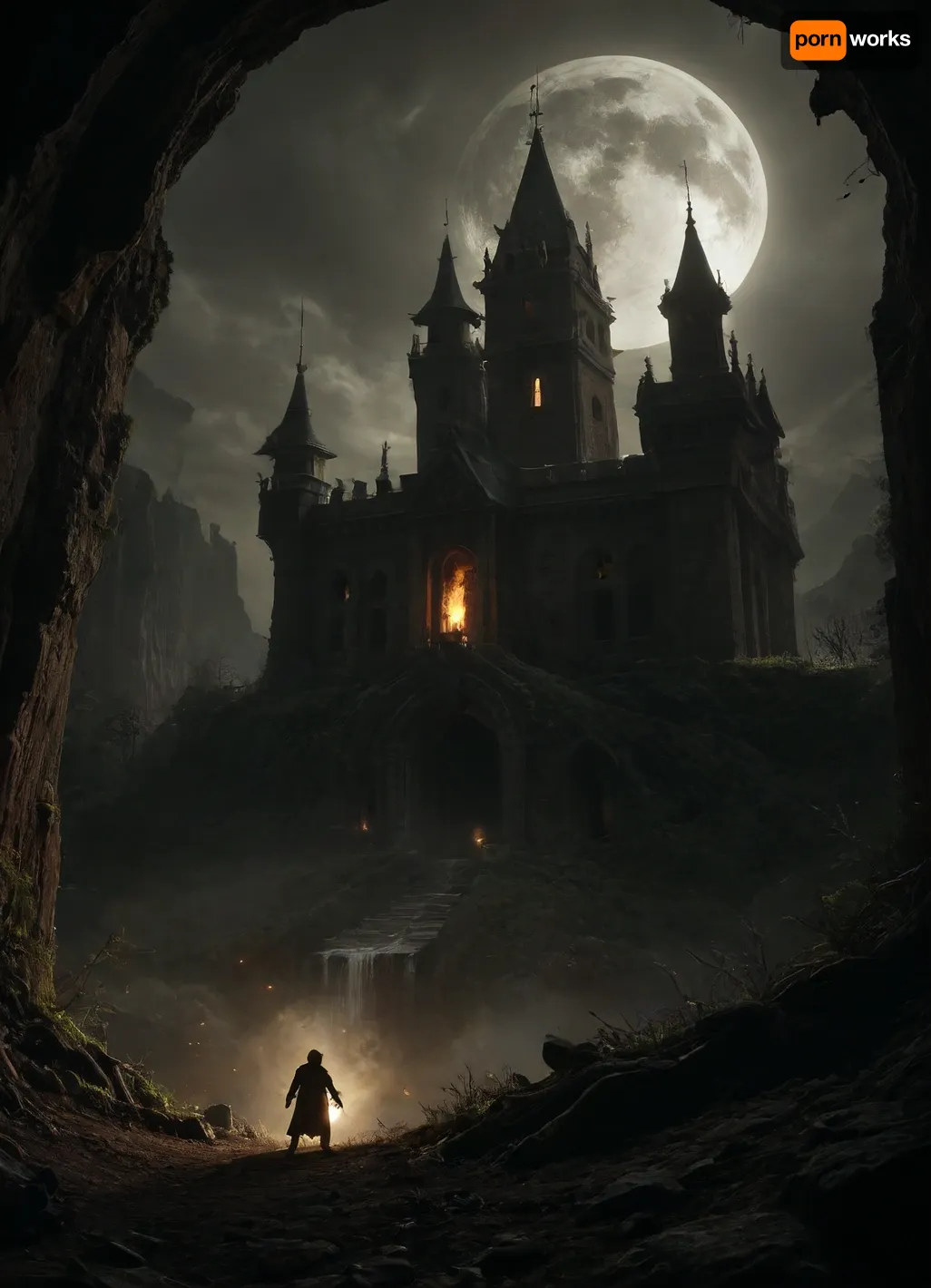 An impressive scene from the world of a fantasy computer game unfolds in front of me. In the center of the composition stands an ancient castle, whose towers look up to the sky, covered with eternal frost. Its walls, made of dark stone, reflect the ghostly light of the moon, which hangs high above the horizon, surrounded by mysterious clouds.

Below, at the foot of the castle, there is a dense forest kingdom, where the trees seem to be gigantic giants, their tops are lost in a misty haze. There are glowing paths between the trunks, along which ephemeral creatures glide-fireflies or, perhaps, small spirits of the forest. Here and there you can see the remains of ancient ruins, overgrown with moss and vines, which hints at the greatness of a long-forgotten civilization.

In the foreground is a warrior in massive armor that shimmers with silver and gold with every movement. Her hair, the color of ripe copper, is spread over her shoulders, and in her hands she holds a huge two-handed sword, ready for battle. On her belt hang various amulets and symbols of power, each of which tells its own story.

A mysterious figure hovers over the heroine's head – a magical familiar in the form of a glowing bird, whose wings are made of pure light. His eyes are like two miniature suns, carefully observing the world around them, ready to warn the mistress of any danger. There is a sense of impending battle in the air, the tension is felt even in the lightest breeze.

In the distance, behind the forest, you can see a mountain range, the tops of which are buried in clouds. From there comes a dull rumble, which can be either a natural phenomenon-the awakening of a volcano, or a sign that the ancient forces are awakening after a long sleep. Everything around is permeated with magic, every detail suggests that this world is alive, breathing and full of secrets waiting to be revealed, speedpaint, ral-elctryzt, <lora:EnvySeedPaintXL02:.5>, <lora:ral-elctryzt-sdxl:.8>, <lora:dark:2>