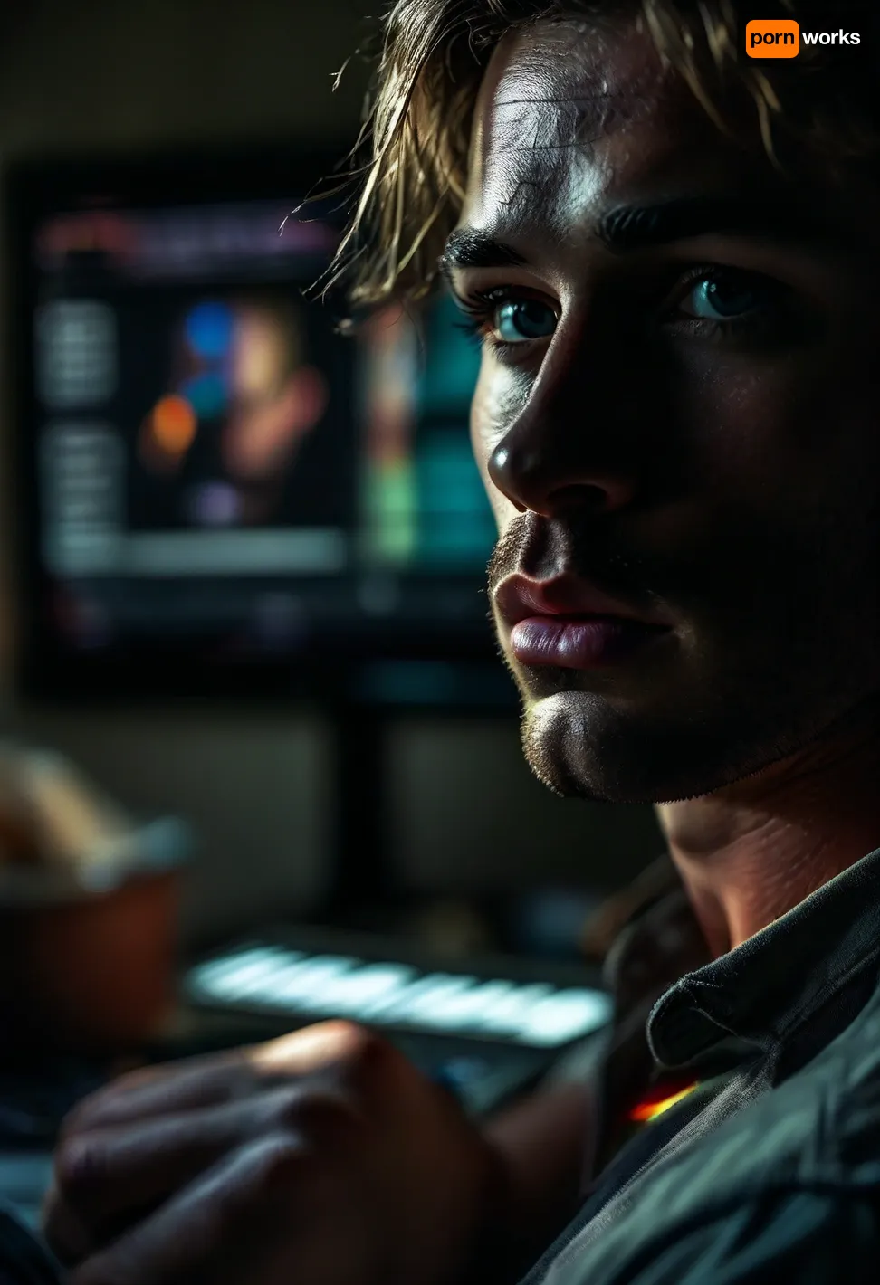 (perfect rendering of a gay pornographic film on the laptop display:1.7), <lora:MJ52:2>, <lora:BUT_SDXL_SHS:2>, <lora:style_lora_realis:2>, <lora:attractive_notrigger:2>, <lora:dark:.1>