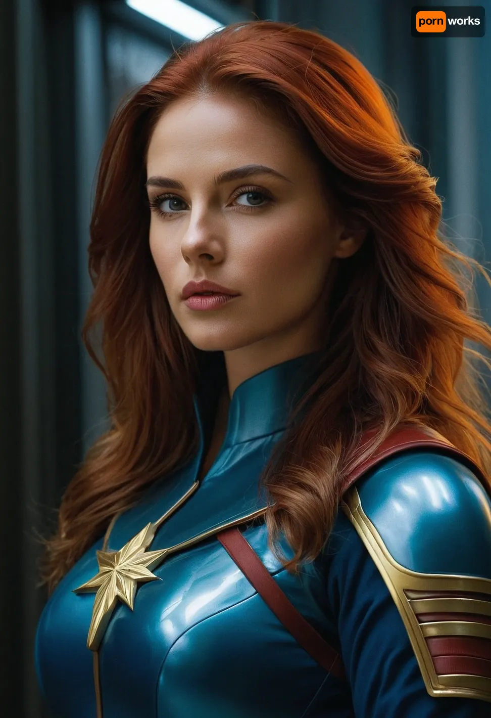 Modern colored pencil sketch {Муниципальная библиотека XXII века, Серебристый человекоподобный робот-андроид, стоит перед ячейками с инфо-кристаллами, в его руках футуристический планшет. SCI-FI, фантастика, интерьер футуристической библиотеки, неоновое освещение, стиль Michael Whelan}. colored, contrast, tone, texture, details, stylish, elegant