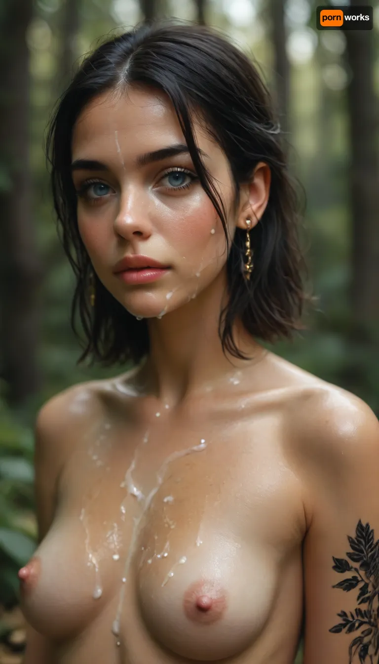 (((in an enchanted forest with a glowing golden symbol on her right shoulder))), ancient castle rises, and in the background, a massive katana cuts through it. The atmosphere is magical, mysterious, dark, and realistic, reminiscent of "Attack on Titan." The title "Forbidden Heir" is written above it in red and black., cumshot scene, facial, all face covered white cum, excessive cum on face, excessive cum on hair, cum on, prominent cum, a lot off cum, realistic cum, cum flows, dripping cum, massive cum on face, bukkake, anime beauty girl, portrait of a blonde girl, (((charcoal sketch))), (((charcoal drawing))), (((very petite girl))), (((turns to viewer))), (((oiled skin))), ((light blue eyes)), (((skinny))), (((18 years old tattoo))), (very girl:1), (makeup:1.3), beautiful, gorgeous, stunning, ((tattoo on cheek)), (((naked))), SDXL_BetterFaces-LoRA_v1, .5>, (music_), <lora:Oxygen girl_SDXL1.0:1>, <lora:MJ52:.7>, <lora:BUT_SDXL_SHS:.1>, <lora:Style_eyes _and_hair_XL-v2:.8>