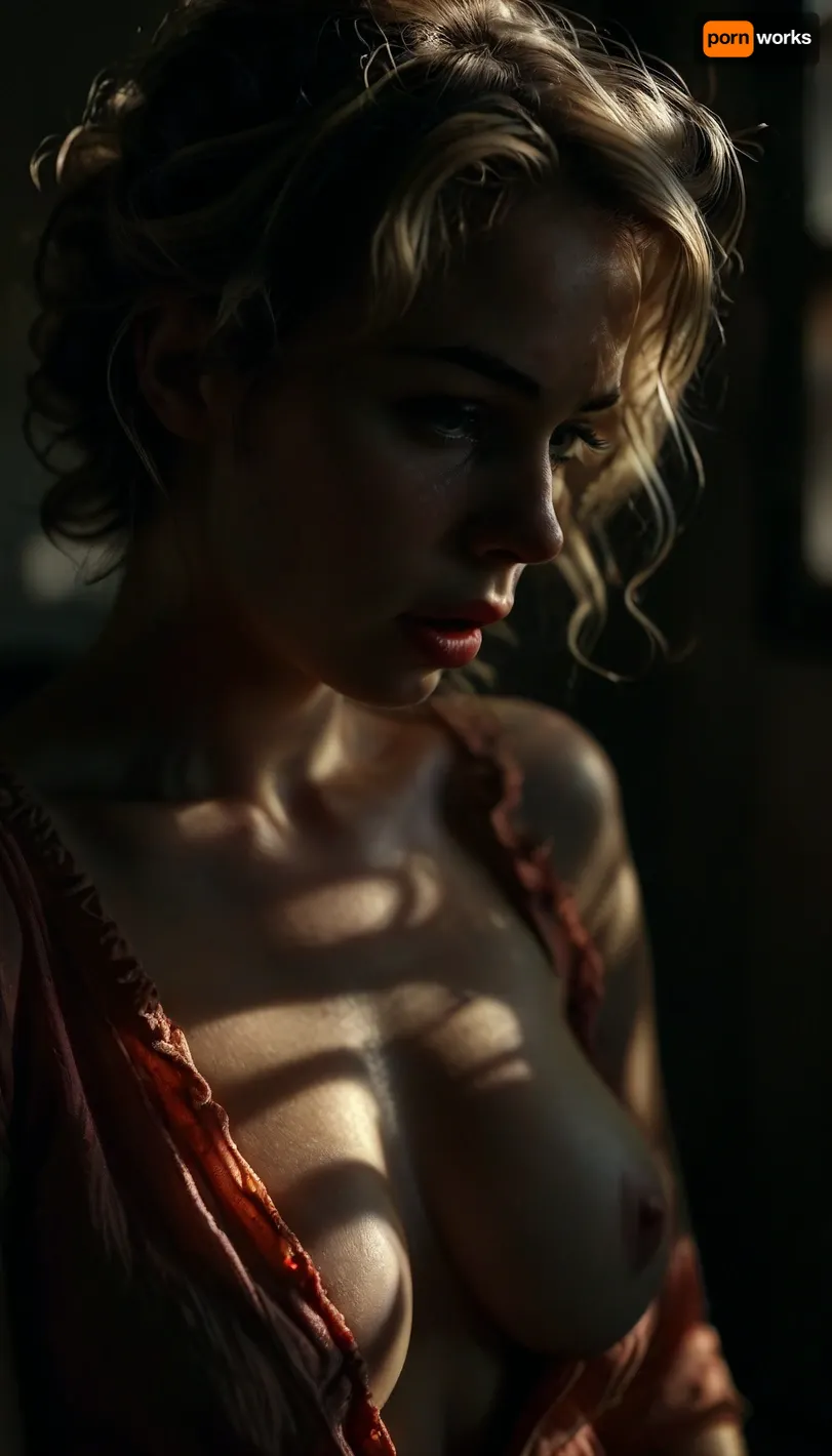 1950 Germany, an extremely sexually frustrated wife has interracial sex, (heterosexual couple), in the laundry room. With curlers in her blonde hair and a 1950s-style dressing gown, the lustful 40-year-old screams out her unbridled desire, pressing her pussy fiercely against his large, hard cock, her large breasts bouncing as his scrotum slams against her vagina. The brutal sex with her tall, black, muscular husband makes her body tremble with orgasms. He grabs her ass, insatiably greedy for her throbbing pussy, and fucks her in different positions, in different places, from different angles. Rough sex, pulling her hair, pinching her nipples. Sweaty bodies, freely expressed sexuality without taboos, perfect faces, perfect hands, perfect anatomy, atmospheric lighting., (Masterpiece, high quality, cinematic, 8K, UHD, high realism, highest level of detail), sunlight_str1, <lora:dark:.1>, <lora:style_lora_realis:.5>, <lora:sunlight_str1-SDXL_v1-dim64-steps1691:1.8>, <lora:MJ52:.5>