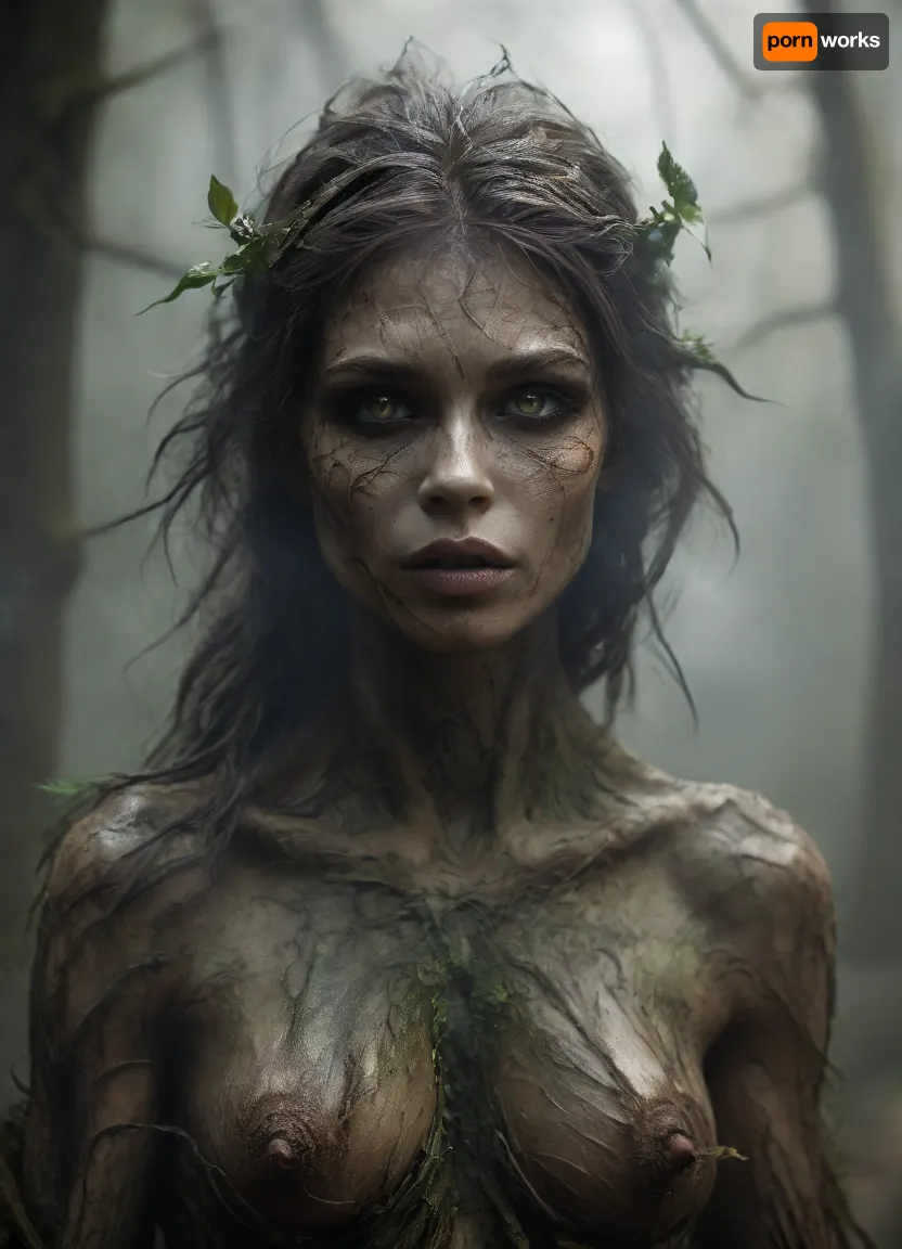 Realistic fantasy portrait of a dryad, a spirit of the forest. Her body is covered with natural bark patterns that look like a second skin — smooth, flexible, and seamlessly grown from her form. Subtle lines of moss and veins of green light run beneath the surface, giving her a living, organic appearance. Her eyes reflect forest light, and her hair flows like fine roots mixed with leaves. The background shows a softly lit woodland filled with warm golden rays. SFW, fine art concept art, cinematic realism, detailed textures, serene expression, nature spirit theme., (magic), wraith, <lora:RPGWraithXL:.8>, smoking, smoke, coming, out, of, the, mouth, <lora:Smoking_Babes_XL_V2:.8>, harpy, <lora:RPGHarpyXL:.8>, longnips, <lora:longnipsxl:.8> Realistic fantasy portrait of a dryad, a spirit of the forest. Her body is covered with natural bark patterns that look like a second skin — smooth, flexible, and seamlessly grown from her form. Subtle lines of moss and veins of green light run beneath the surface, giving her a living, organic appearance. Her eyes reflect forest light, and her hair flows like fine roots mixed with leaves. The background shows a softly lit woodland filled with warm golden rays. SFW, fine art concept art, cinematic realism, detailed textures, serene expression, nature spirit theme., (magic), wraith, <lora:RPGWraithXL:.8>, smoking, smoke, coming, out, of, the, mouth, <lora:Smoking_Babes_XL_V2:.8>, harpy, <lora:RPGHarpyXL:.8>, longnips, <lora:longnipsxl:.8>