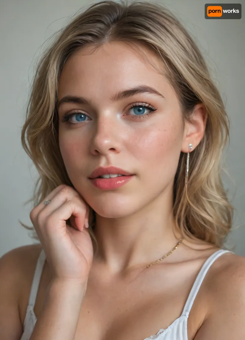 Natalii amateur Use face my wife ? Natalii 24-years-old Ukrainian woman, blonde hair, Photo galery Natalii -
https, //www.deviantart.com/natalii24hot
"A photorealistic close-up portrait of a young Caucasian woman exactly 25 years old with an oval face shape, fair porcelain skin with subtle natural blush and flawless texture, high defined cheekbones, soft rounded chin, and gentle jawline without sharpness. Her eyes are large and slightly wide-set almond-shaped with light blue-gray irises, thick dark upper eyelashes, thinner lower lashes, subtle black eyeliner on upper lids only, and neutral eyeshadow for a natural look, (eyes:1.3), . Eyebrows are medium-thick, naturally arched with a soft curve, dark blonde to light brown in color, starting fuller at the inner corners and tapering outward, (eyebrows:1.2), . Nose is straight and medium-length with a smooth bridge, slightly rounded tip, small nostrils, and no flare, (nose:1.2), . Lips are full and plump with a defined cupid's bow, upper lip slightly thinner than lower, painted in matte deep red lipstick, forming a subtle confident smile revealing a hint of straight white teeth and faint dimples on cheeks, (lips:1.3), . Hair is shoulder-length dirty blonde with warm honey highlights and subtle darker roots, straight at the top transitioning to soft loose waves at the ends, parted off-center to her left, (viewer's right), with a few strands softly framing the face and falling over the forehead, (hair:1.2), . She wears a small solitaire diamond ring on her right ring finger, a gold chain-link watch with white face on her left wrist, and a thin silver bracelet just below it. Expression is playful yet composed, with a direct engaging gaze at the viewer, head tilted slightly to her right. Ultra-detailed facial features, exact replication of proportions and symmetry, no distortions or variations, photorealistic, 8k resolution, sharp focus on face, realistic skin pores and subtle freckles absent, identical to reference image."