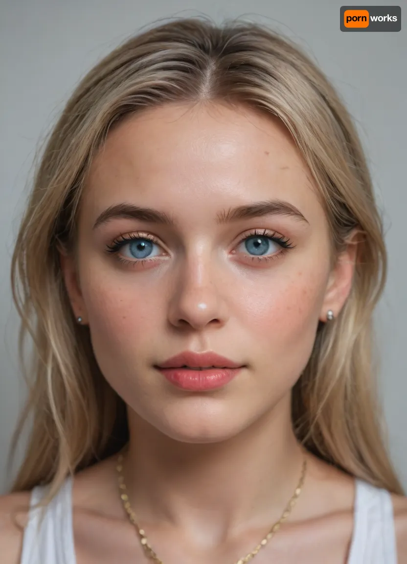 Natalii amateur Use face my wife ? Natalii 24-years-old Ukrainian woman, blonde hair, Photo galery Natalii -
https, //www.deviantart.com/natalii24hot
"A photorealistic close-up portrait of a young Caucasian woman exactly 25 years old with an oval face shape, fair porcelain skin with subtle natural blush and flawless texture, high defined cheekbones, soft rounded chin, and gentle jawline without sharpness. Her eyes are large and slightly wide-set almond-shaped with light blue-gray irises, thick dark upper eyelashes, thinner lower lashes, subtle black eyeliner on upper lids only, and neutral eyeshadow for a natural look, (eyes:1.3), . Eyebrows are medium-thick, naturally arched with a soft curve, dark blonde to light brown in color, starting fuller at the inner corners and tapering outward, (eyebrows:1.2), . Nose is straight and medium-length with a smooth bridge, slightly rounded tip, small nostrils, and no flare, (nose:1.2), . Lips are full and plump with a defined cupid's bow, upper lip slightly thinner than lower, painted in matte deep red lipstick, forming a subtle confident smile revealing a hint of straight white teeth and faint dimples on cheeks, (lips:1.3), . Hair is shoulder-length dirty blonde with warm honey highlights and subtle darker roots, straight at the top transitioning to soft loose waves at the ends, parted off-center to her left, (viewer's right), with a few strands softly framing the face and falling over the forehead, (hair:1.2), . She wears a small solitaire diamond ring on her right ring finger, a gold chain-link watch with white face on her left wrist, and a thin silver bracelet just below it. Expression is playful yet composed, with a direct engaging gaze at the viewer, head tilted slightly to her right. Ultra-detailed facial features, exact replication of proportions and symmetry, no distortions or variations, photorealistic, 8k resolution, sharp focus on face, realistic skin pores and subtle freckles absent, identical to reference image."