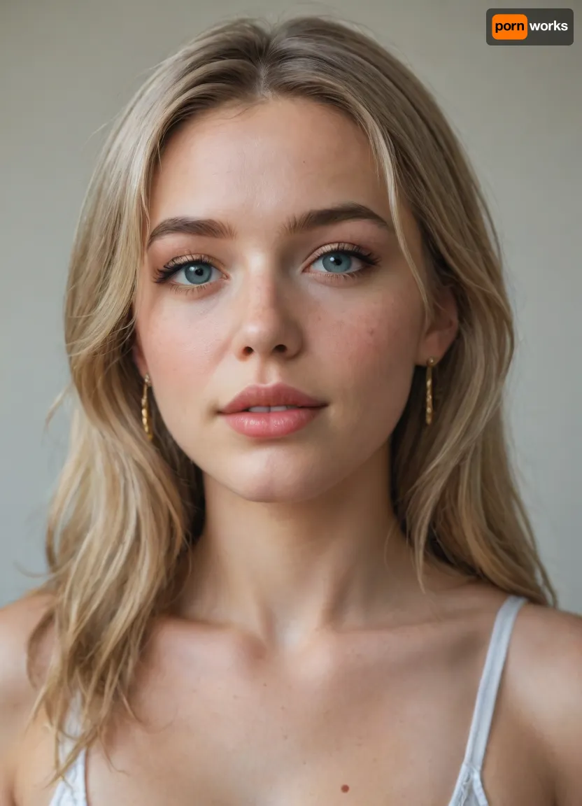 Natalii amateur Use face my wife ? Natalii 24-years-old Ukrainian woman, blonde hair, Photo galery Natalii -
https, //www.deviantart.com/natalii24hot
"A photorealistic close-up portrait of a young Caucasian woman exactly 25 years old with an oval face shape, fair porcelain skin with subtle natural blush and flawless texture, high defined cheekbones, soft rounded chin, and gentle jawline without sharpness. Her eyes are large and slightly wide-set almond-shaped with light blue-gray irises, thick dark upper eyelashes, thinner lower lashes, subtle black eyeliner on upper lids only, and neutral eyeshadow for a natural look, (eyes:1.3), . Eyebrows are medium-thick, naturally arched with a soft curve, dark blonde to light brown in color, starting fuller at the inner corners and tapering outward, (eyebrows:1.2), . Nose is straight and medium-length with a smooth bridge, slightly rounded tip, small nostrils, and no flare, (nose:1.2), . Lips are full and plump with a defined cupid's bow, upper lip slightly thinner than lower, painted in matte deep red lipstick, forming a subtle confident smile revealing a hint of straight white teeth and faint dimples on cheeks, (lips:1.3), . Hair is shoulder-length dirty blonde with warm honey highlights and subtle darker roots, straight at the top transitioning to soft loose waves at the ends, parted off-center to her left, (viewer's right), with a few strands softly framing the face and falling over the forehead, (hair:1.2), . She wears a small solitaire diamond ring on her right ring finger, a gold chain-link watch with white face on her left wrist, and a thin silver bracelet just below it. Expression is playful yet composed, with a direct engaging gaze at the viewer, head tilted slightly to her right. Ultra-detailed facial features, exact replication of proportions and symmetry, no distortions or variations, photorealistic, 8k resolution, sharp focus on face, realistic skin pores and subtle freckles absent, identical to reference image."