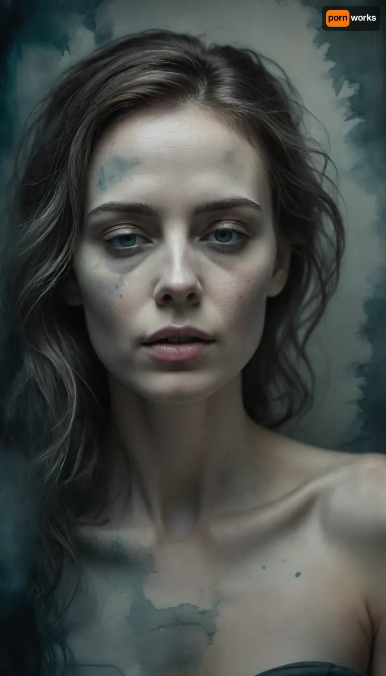 portrait of a woman rendered through surreal ink and wash, soft moonlit illumination revealing quiet introspection and emotional fragility, the edges of form gently dissolving into mist, as if fading between memory and presence, shadows bleeding into translucent watercolor pools, whispering ink lines tracing the contours of the face, cool desaturated palette of teal, slate blue, and pearl gray evoking melancholy and stillness, realistic anatomy portrayed through expressive brushwork and subtle surreal textures, a balance between realism and dissolution, clarity and dreamlike impermanence.