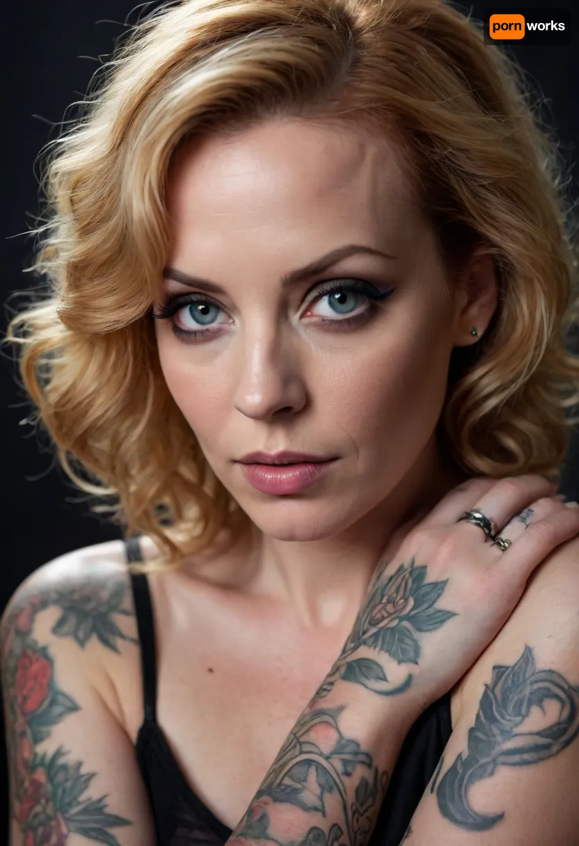 ((Anneke Van Giersbergen face)), Tattoos on the arms, beauty face.