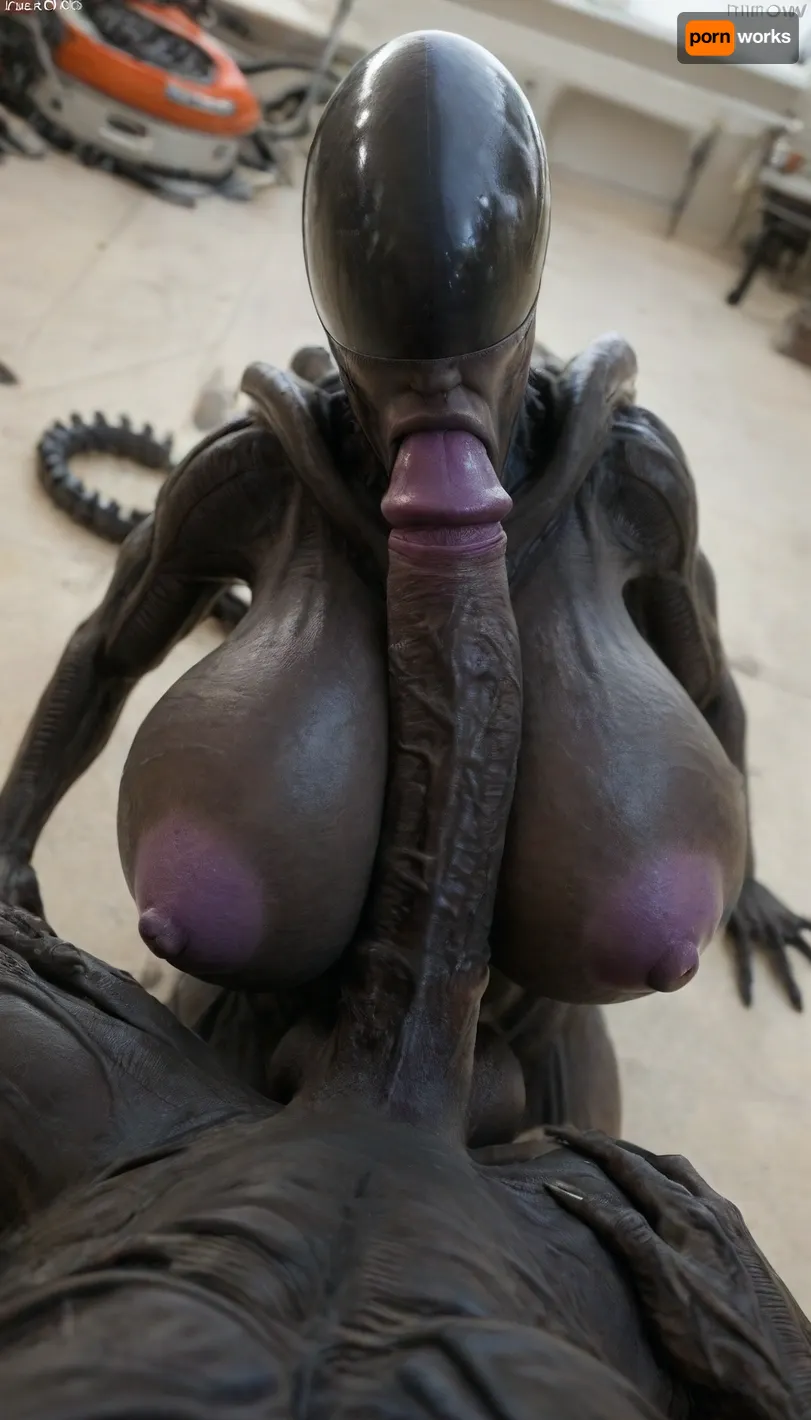 (front angle view), ((no face, alien:1.3)), open mouth, blowjob, 5 fingers, (big breasts, hyper breasts, tiny areola:1.14), ((xenomorph_skin, black skin)), (mirrow astronaut helmet), (((dynamic angle view, cock, male pov))), claws, curvy figure, female, gloves claws, purple glowing Metallic nipples, outie, navel, thick thighs, voluptuous body, no nude, view full body, (mature, milf, beauty, super model, muscle, muscular, bodybuilder, exotic, rare appearance), (gigant fake boobs), (large penis, 35cm penis), 35mm photograph, film, bokeh, professional, 8k, highly detailed, wasteland, <lora:add-detail-xl:2>, <lora:doyoulikemybum:.4>, <lora:FaceAndCockV2:.3>, <lora:SDXLlora13ErFut:1.9>, <lora:pein:.3>